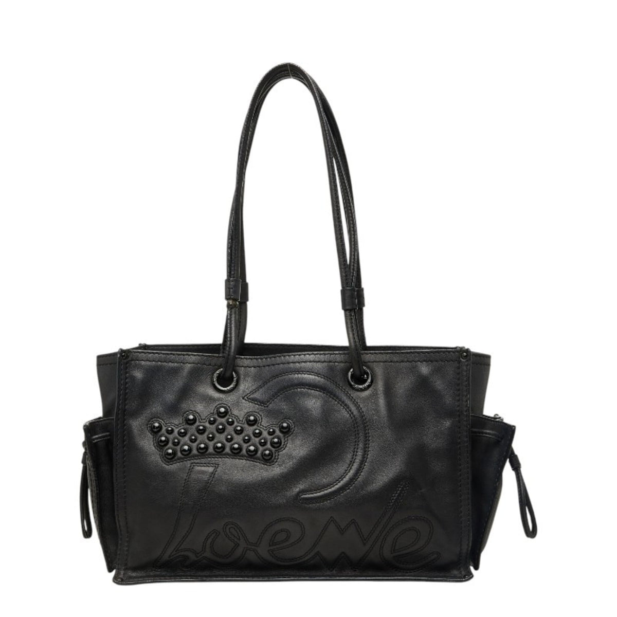 Loewe Black Leather Shoulder Bag Tote Bag (Pre-Owned)