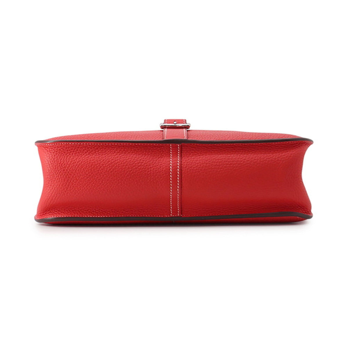 Hermes Rouge Casaque Taurillon Clemence Leather Handbag (Pre-Owned)