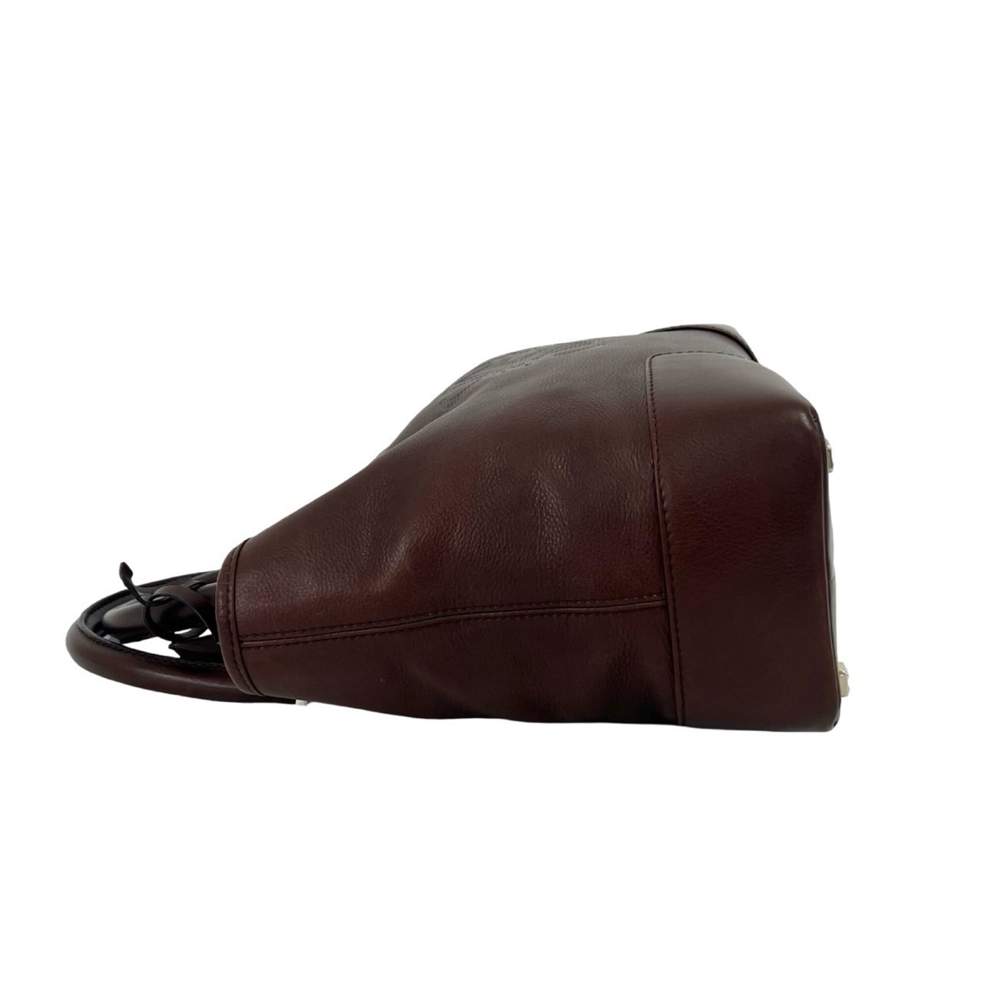 Loewe Brown Leather Boston Bag Handbag Tote Bag (Pre-Owned)