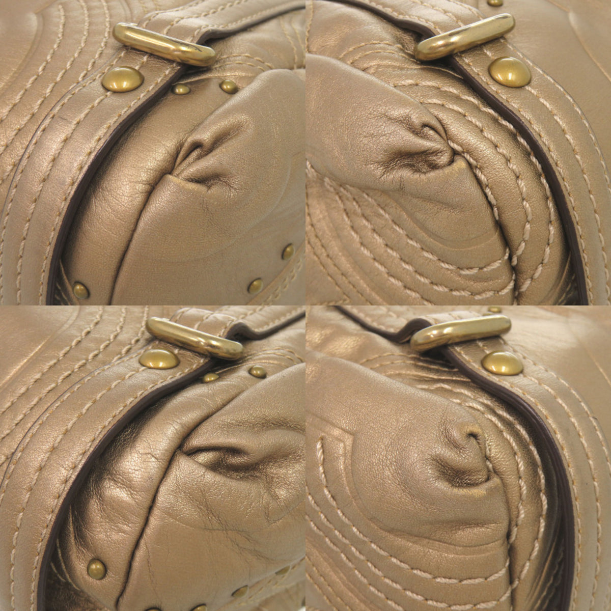 Coach Gold Leather Handbag Shoulder Bag Tote Bag (Pre-Owned)