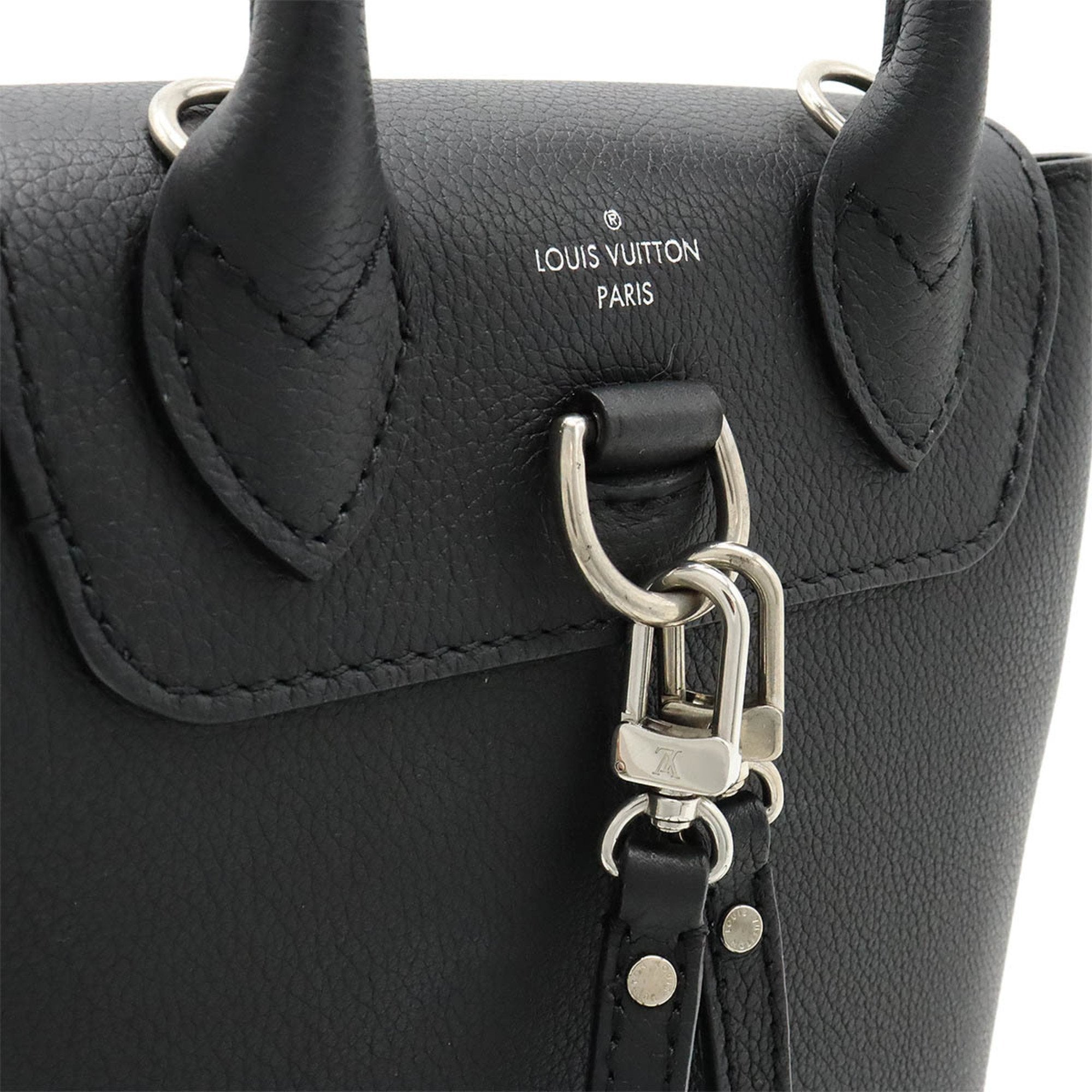 Louis Vuitton Noir Leather Backpack Handbag Shoulder Bag (Pre-Owned)