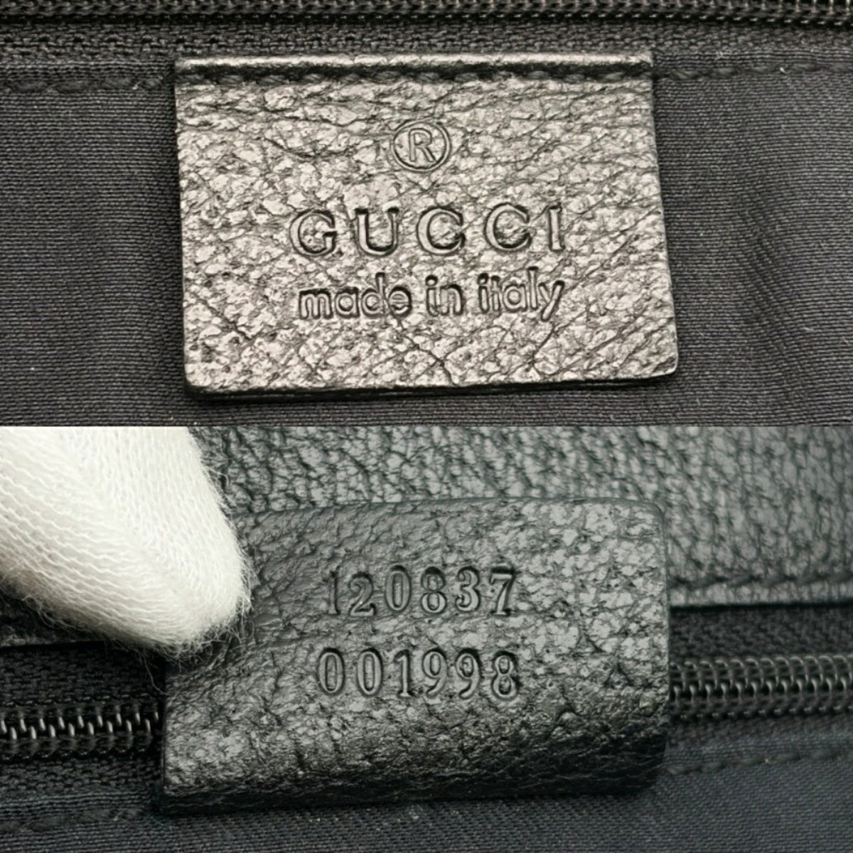 Gucci Gg Canvas Black Gg Canvas Leather Tote Bag (Pre-Owned)