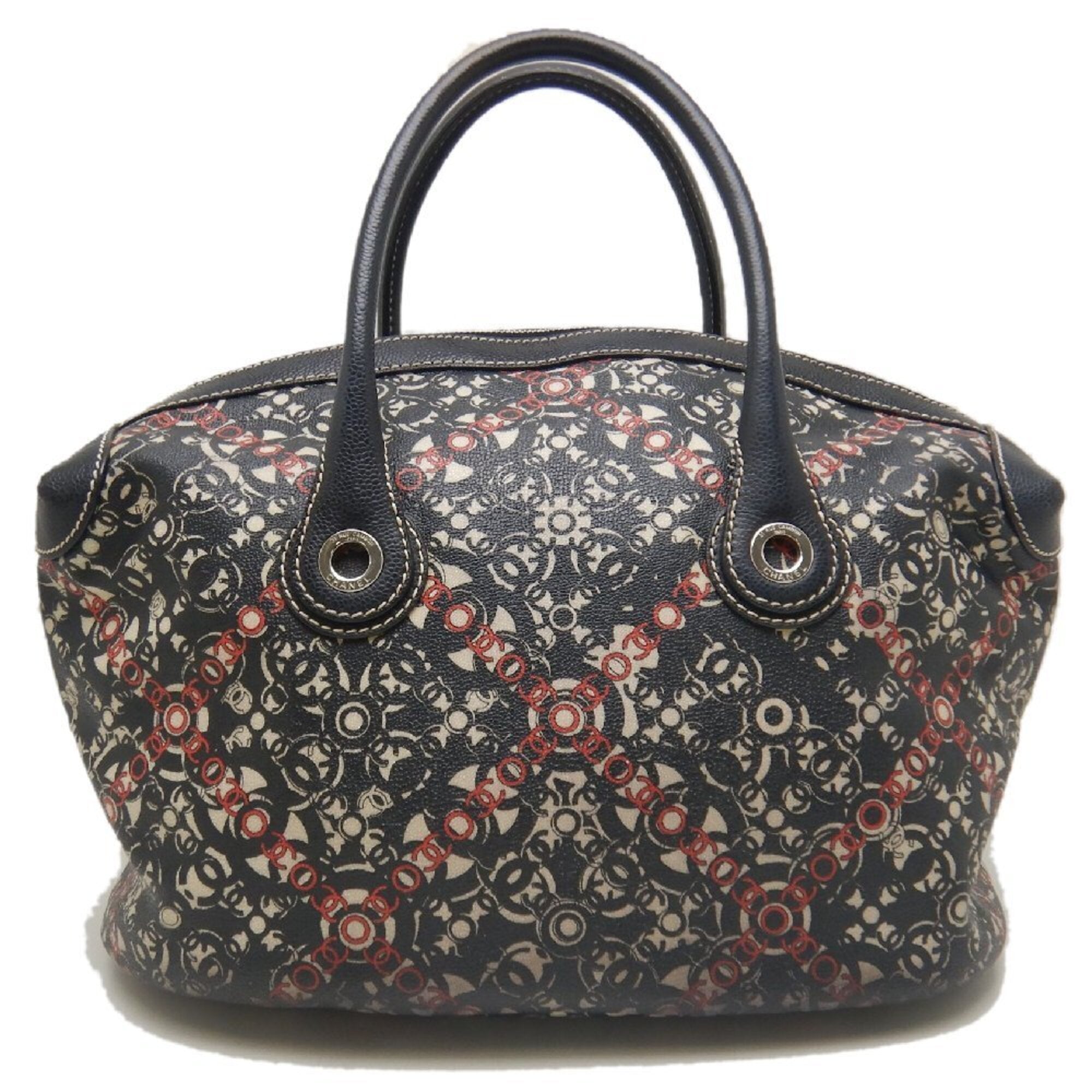 Chanel Black Coated Canvas Boston Bag (Pre-Owned)