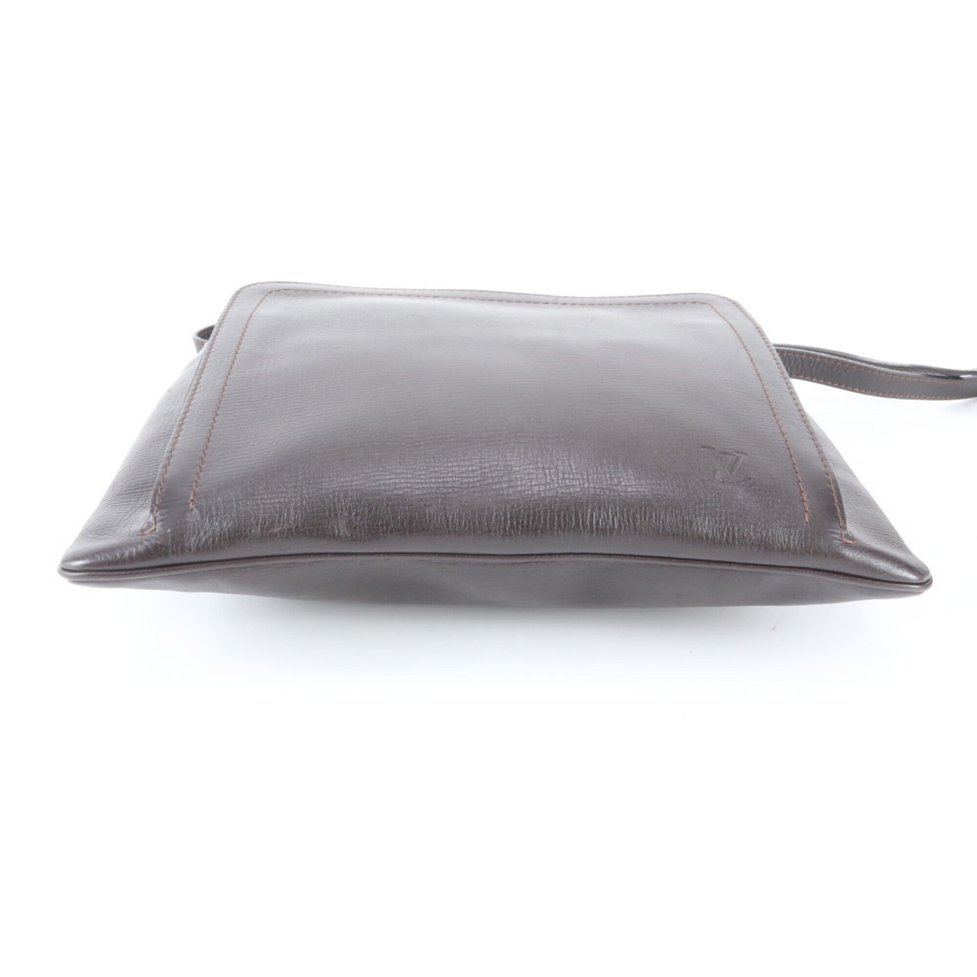 Louis Vuitton Coffee Leather Messenger Bag Shoulder Bag (Pre-Owned)