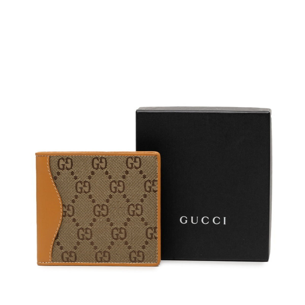Gucci Beige Brown Gg Canvas Leather Wallet (Bi-Fold) (Pre-Owned)