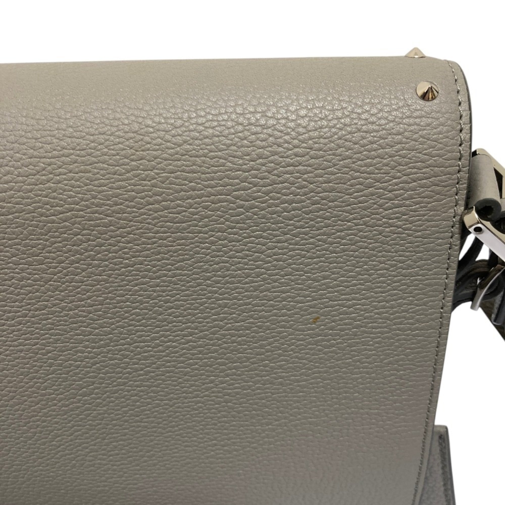 Mcm Gray Leather Shoulder Bag (Pre-Owned)