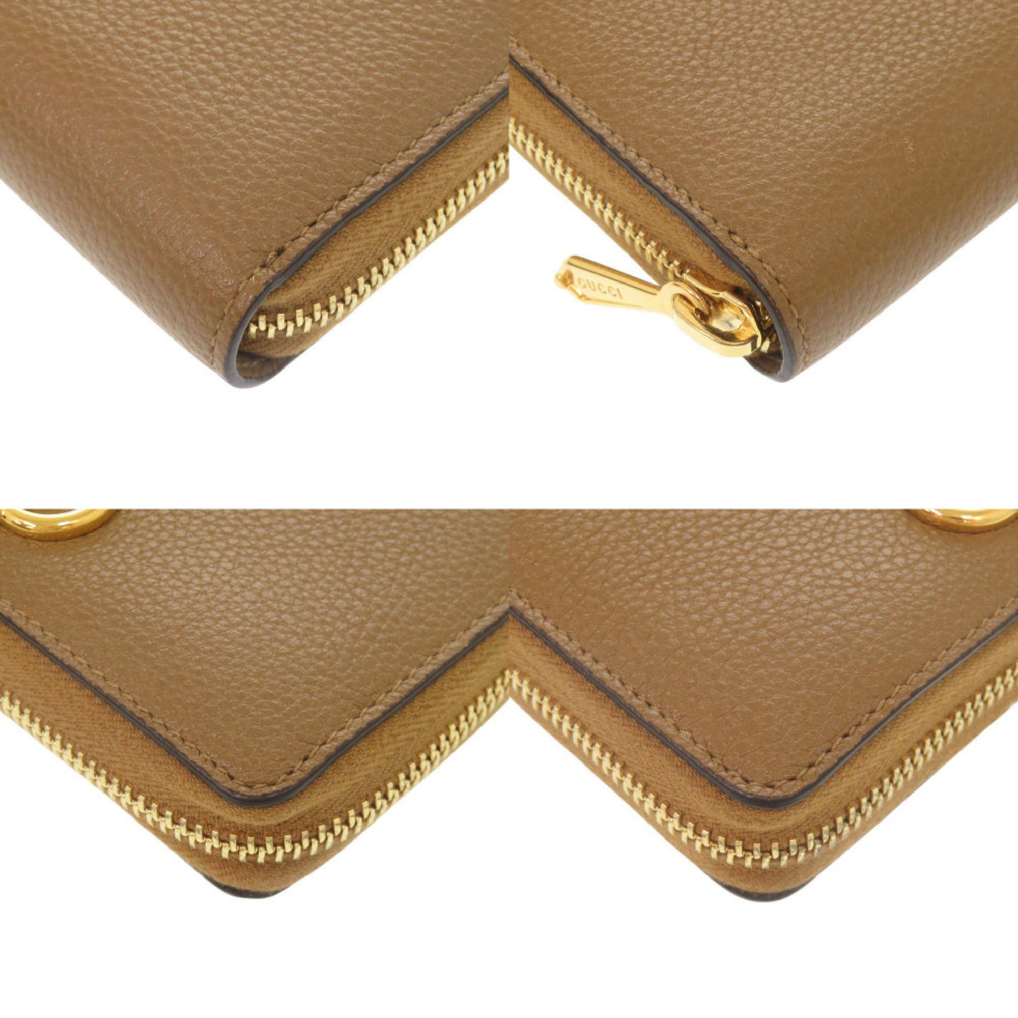 Gucci Brown Leather Long Wallet (Bi-Fold) (Pre-Owned)