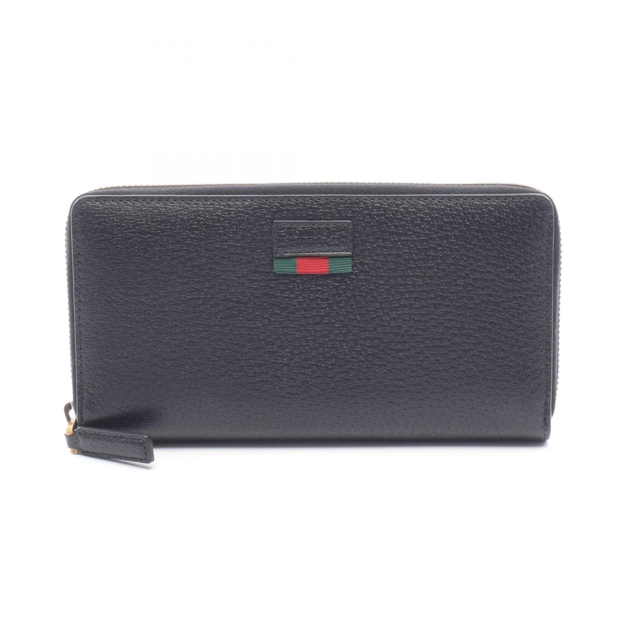 Gucci Black Leather Long Wallet (Bi-Fold) (Pre-Owned)