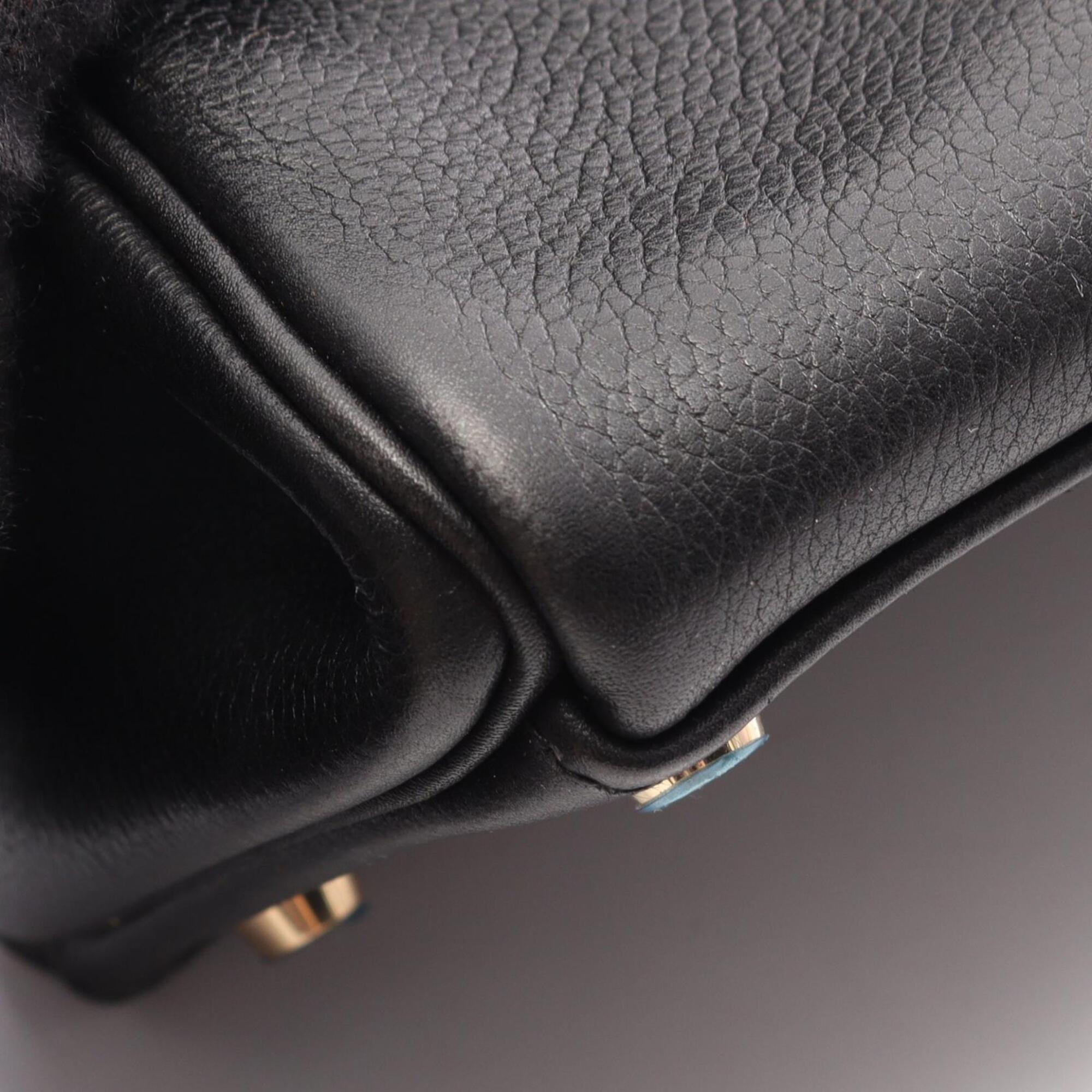 Hermes Black Evergrain Leather Handbag (Pre-Owned)