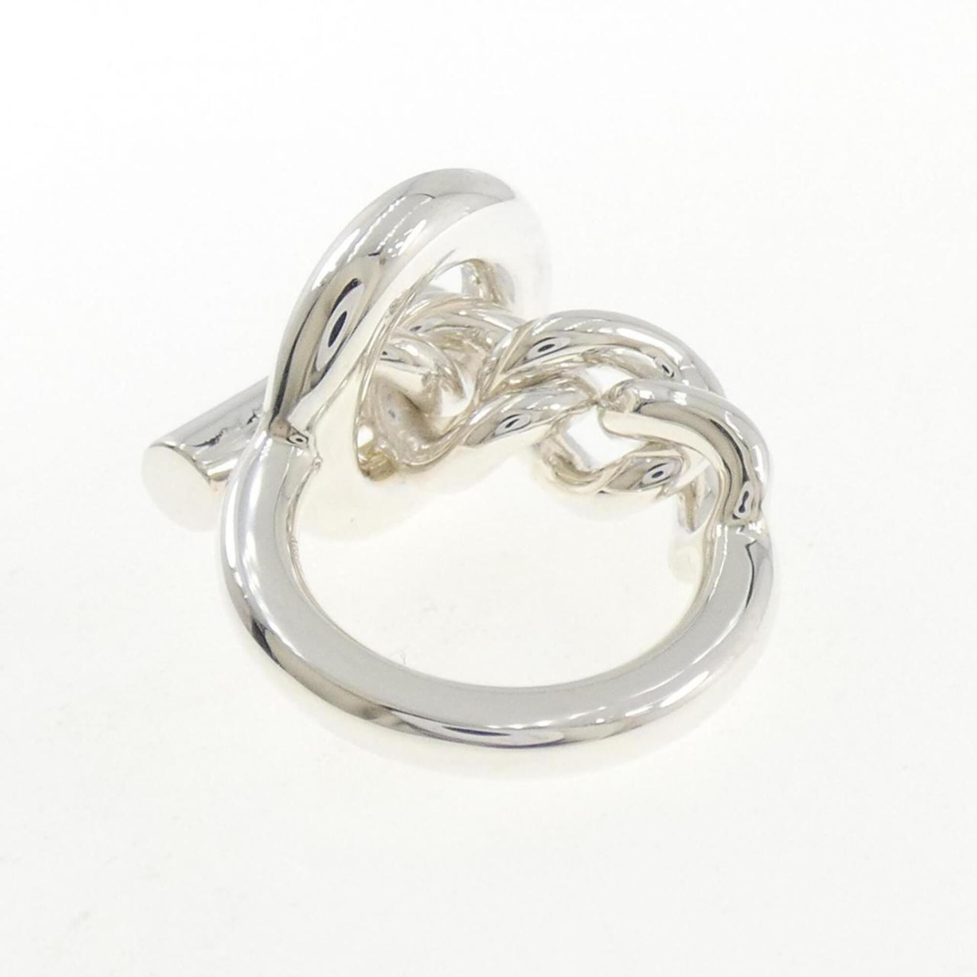 Hermes Silver 925 Band Ring (Pre-Owned)