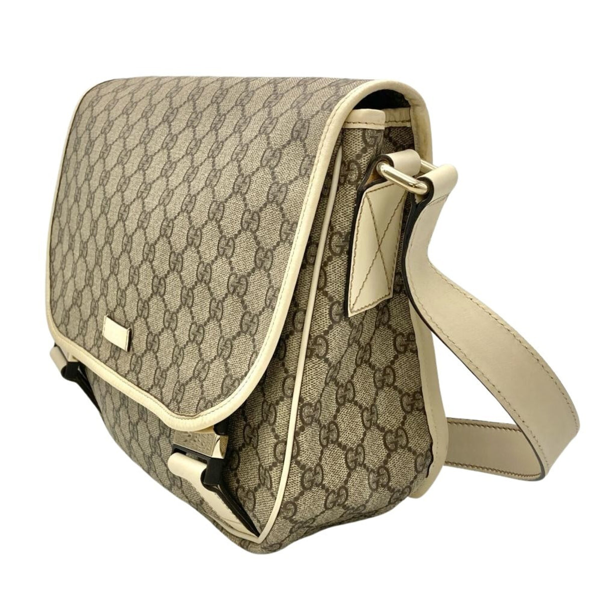 Gucci Beige Ivory Gg Supreme Canvas Shoulder Bag (Pre-Owned)