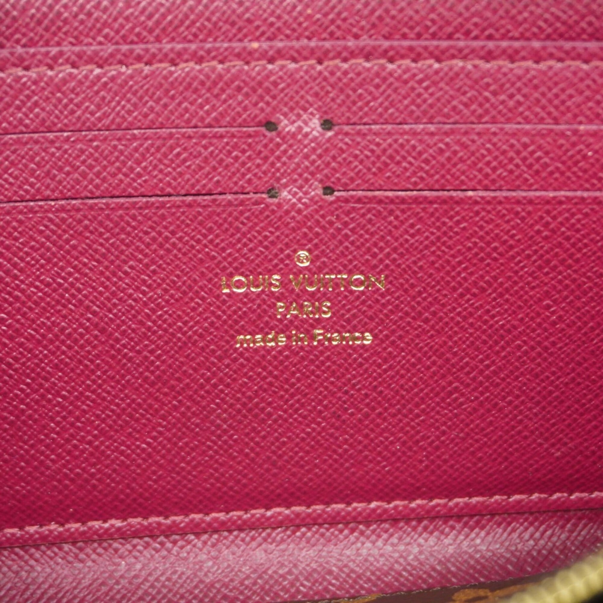 Louis Vuitton Brown Fuchsia Long Wallet (Bi-Fold) (Pre-Owned)