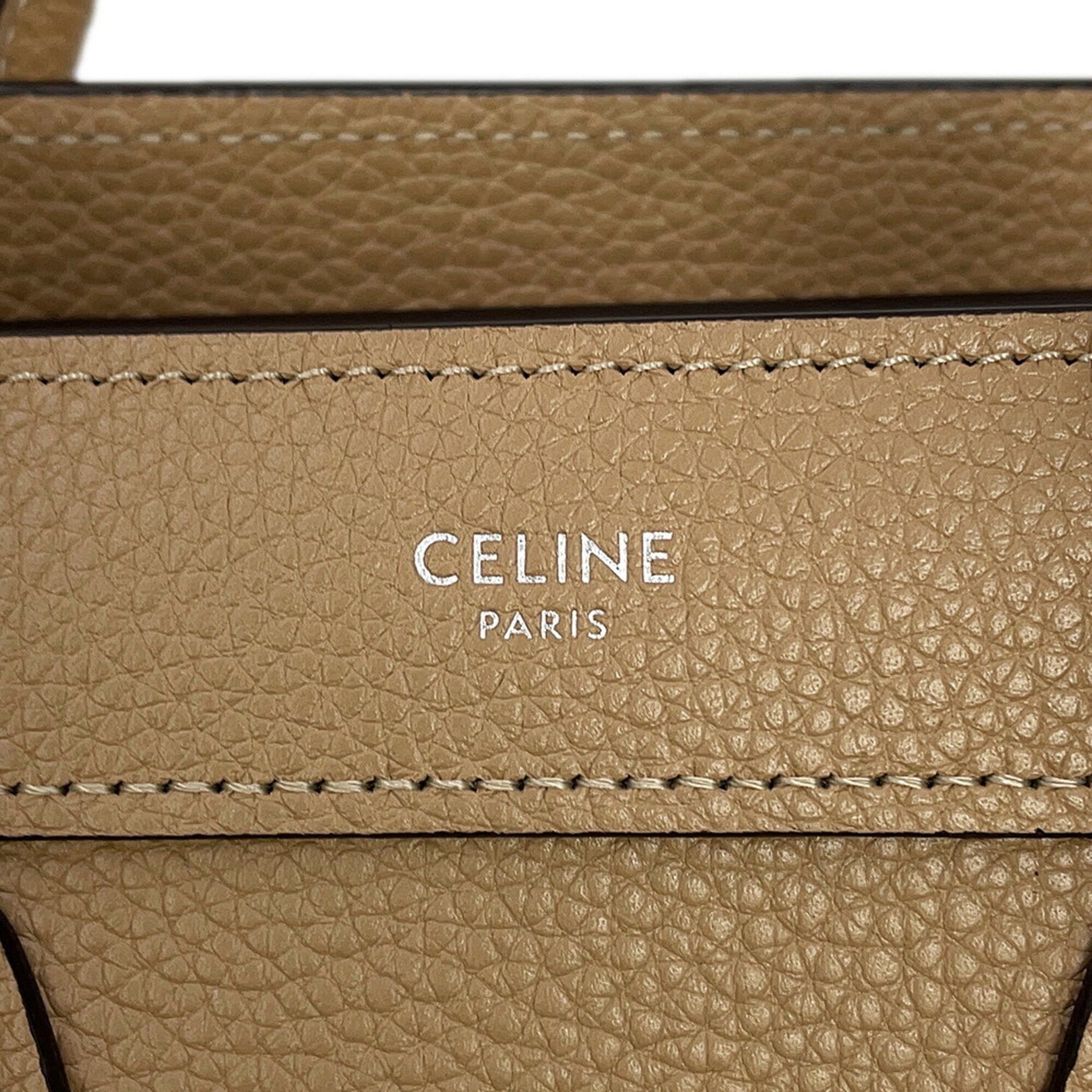 Celine Luggage Silver Leather Handbag (Pre-Owned)
