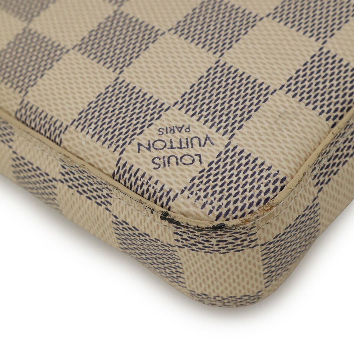Louis Vuitton Damier Azur Ivory Damier Azur Clutch Bag Pochette Shoulder Bag (Pre-Owned)