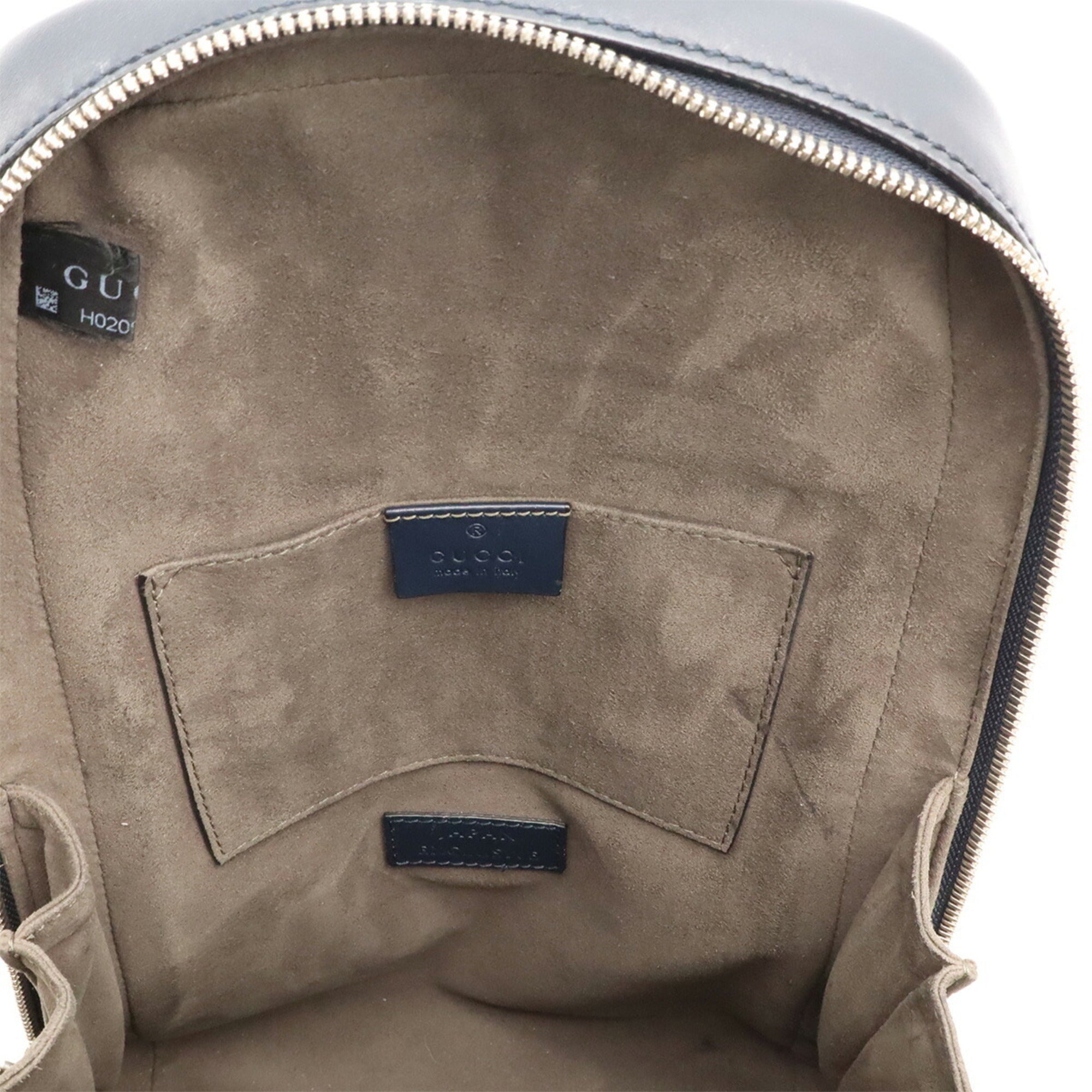 Gucci Navy Leather Shoulder Bag Sling Bag (Pre-Owned)