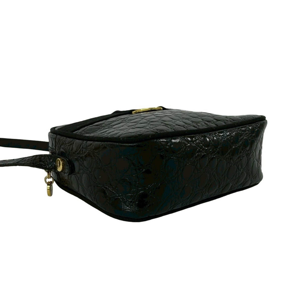 Salvatore Ferragamo Black Leather Pochette Shoulder Bag (Pre-Owned)