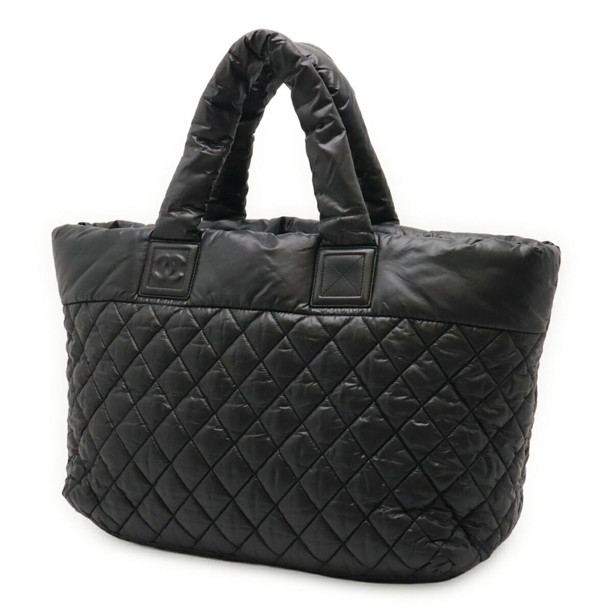 Chanel Black Bordeaux Nylon Leather Shoulder Bag Tote Bag (Pre-Owned)
