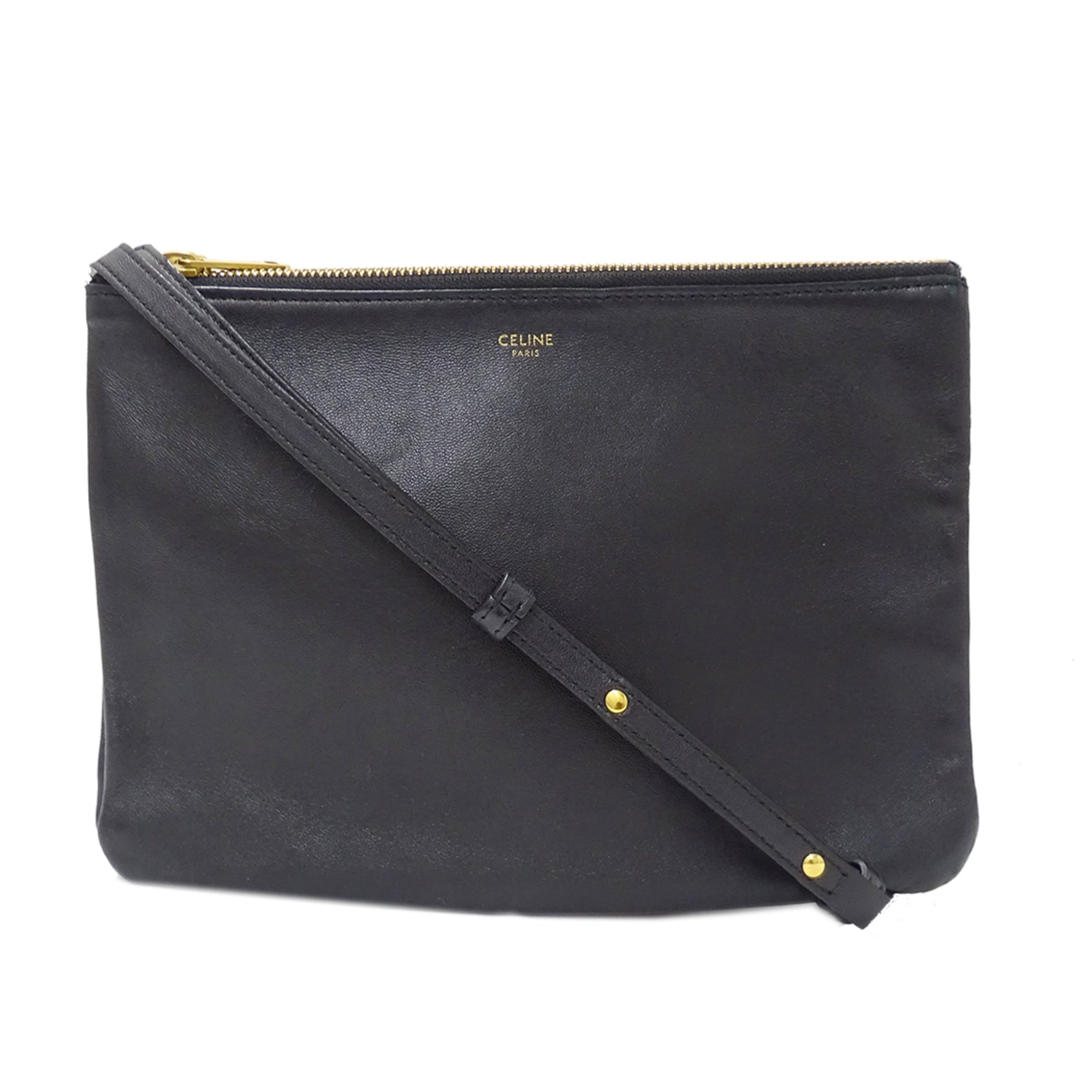 Celine Black Leather Handbag Shoulder Bag (Pre-Owned)