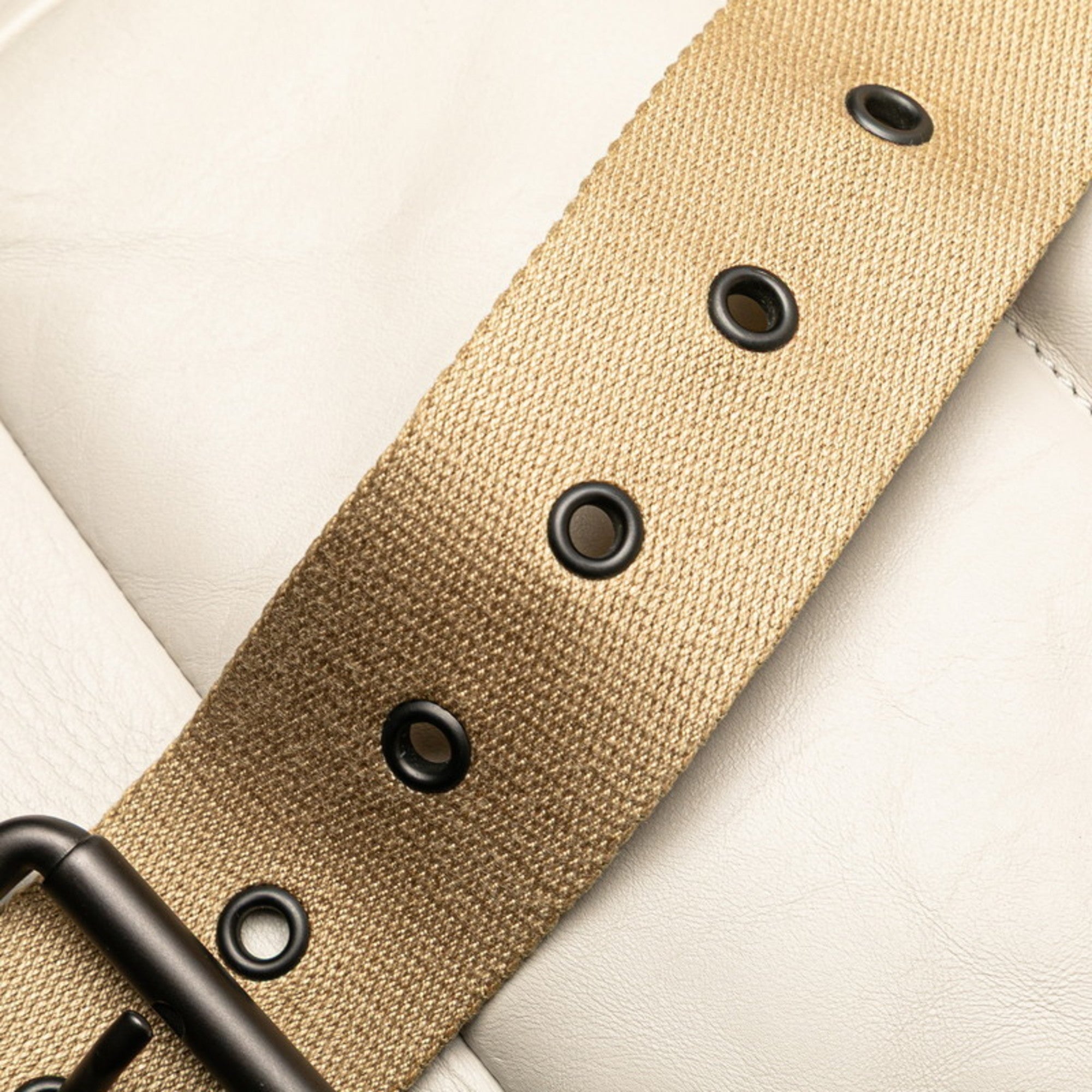 Bottega Veneta Beige White Leather Fanny Pack (Pre-Owned)