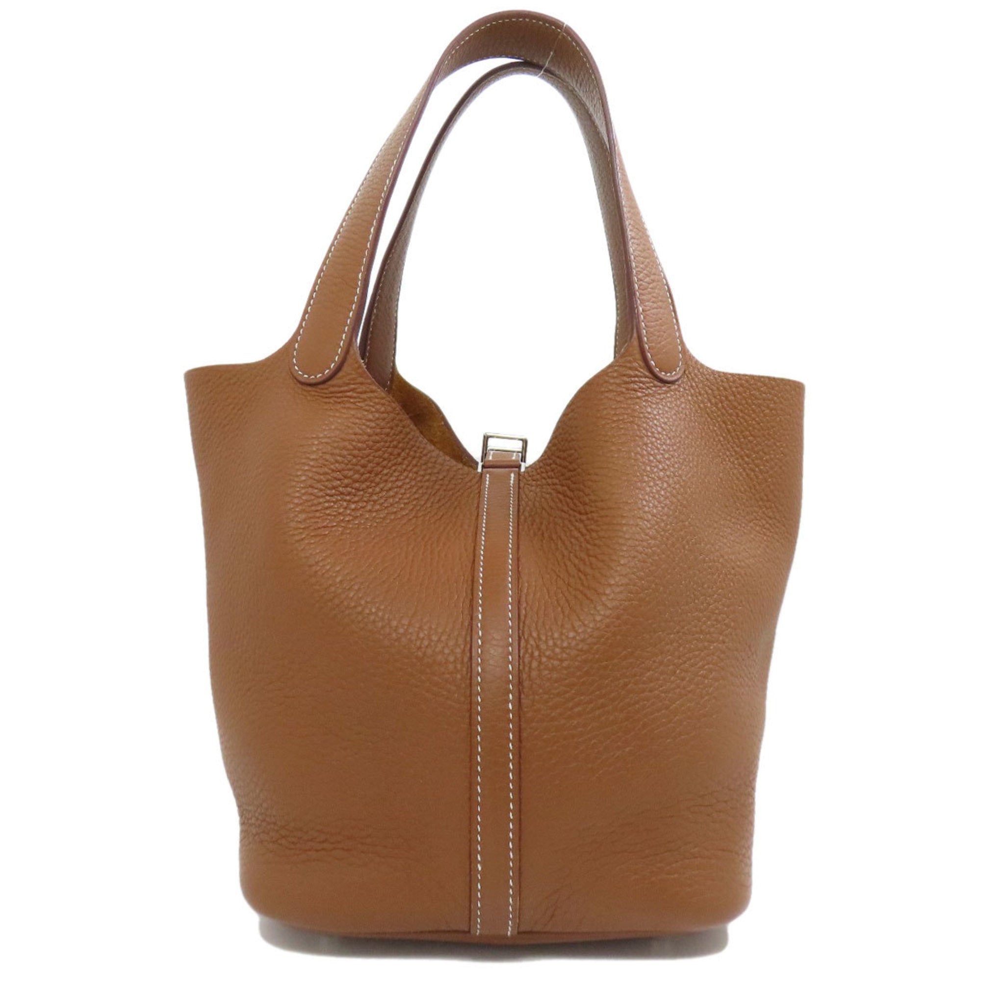 Hermes Brown Taurillon Clemence Leather Handbag (Pre-Owned)