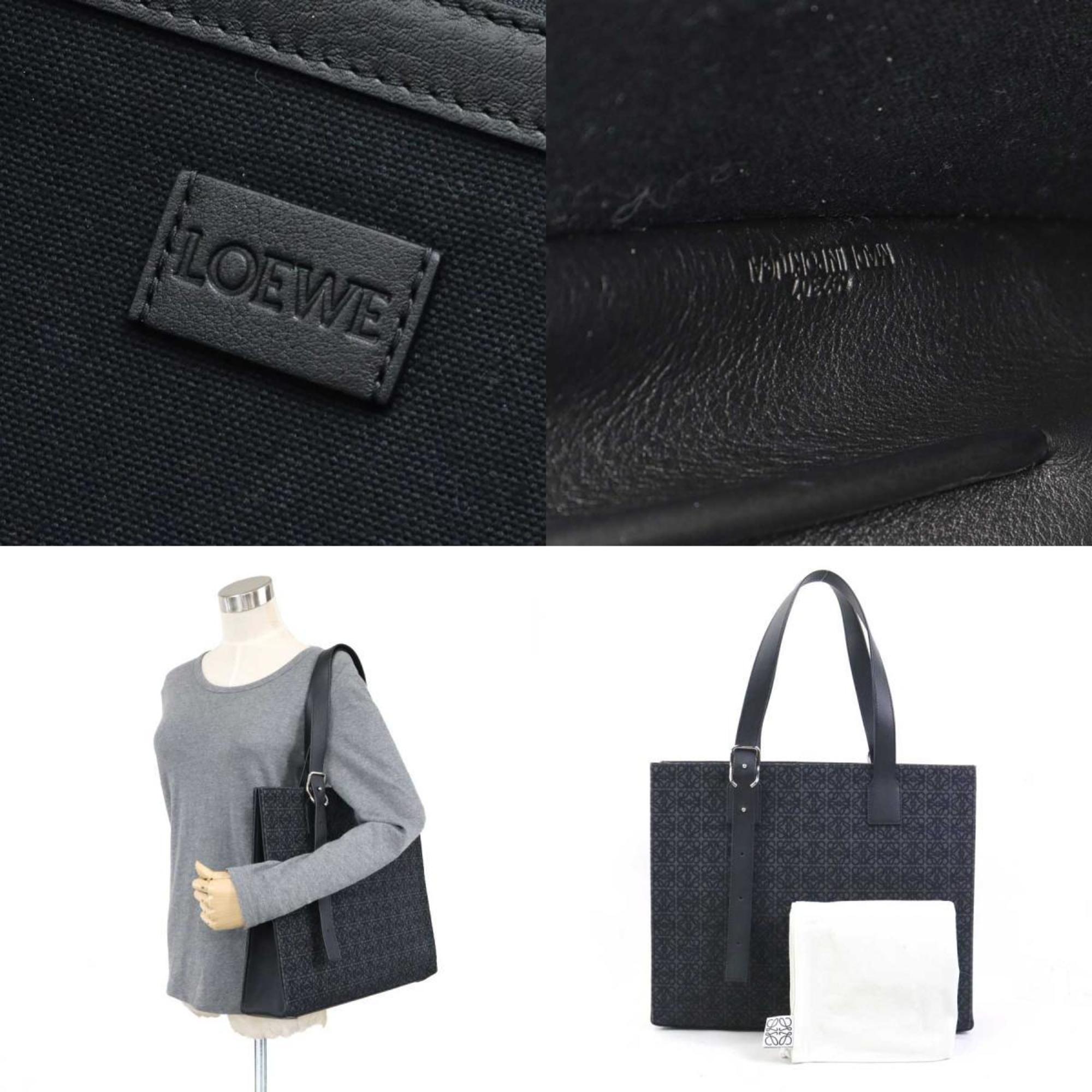 Loewe Black Canvas Leather Handbag (Pre-Owned)