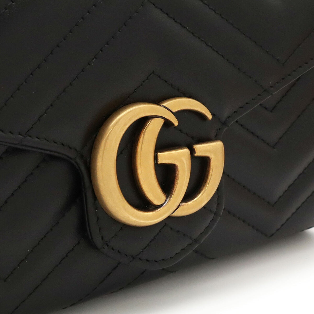 Gucci Black Quilting Leather Clutch Bag Shoulder Bag (Pre-Owned)