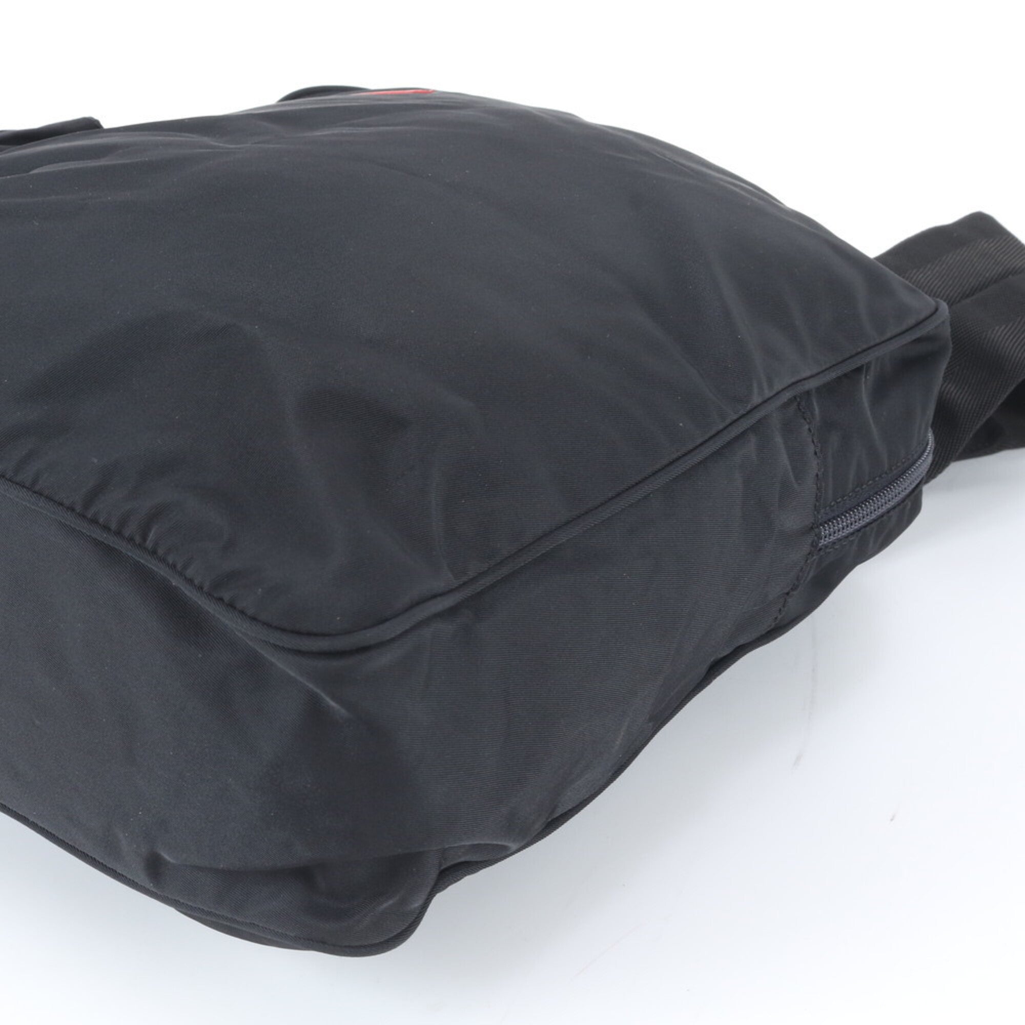 Prada Black Nylon Leather Pouch Sling Bag (Pre-Owned)