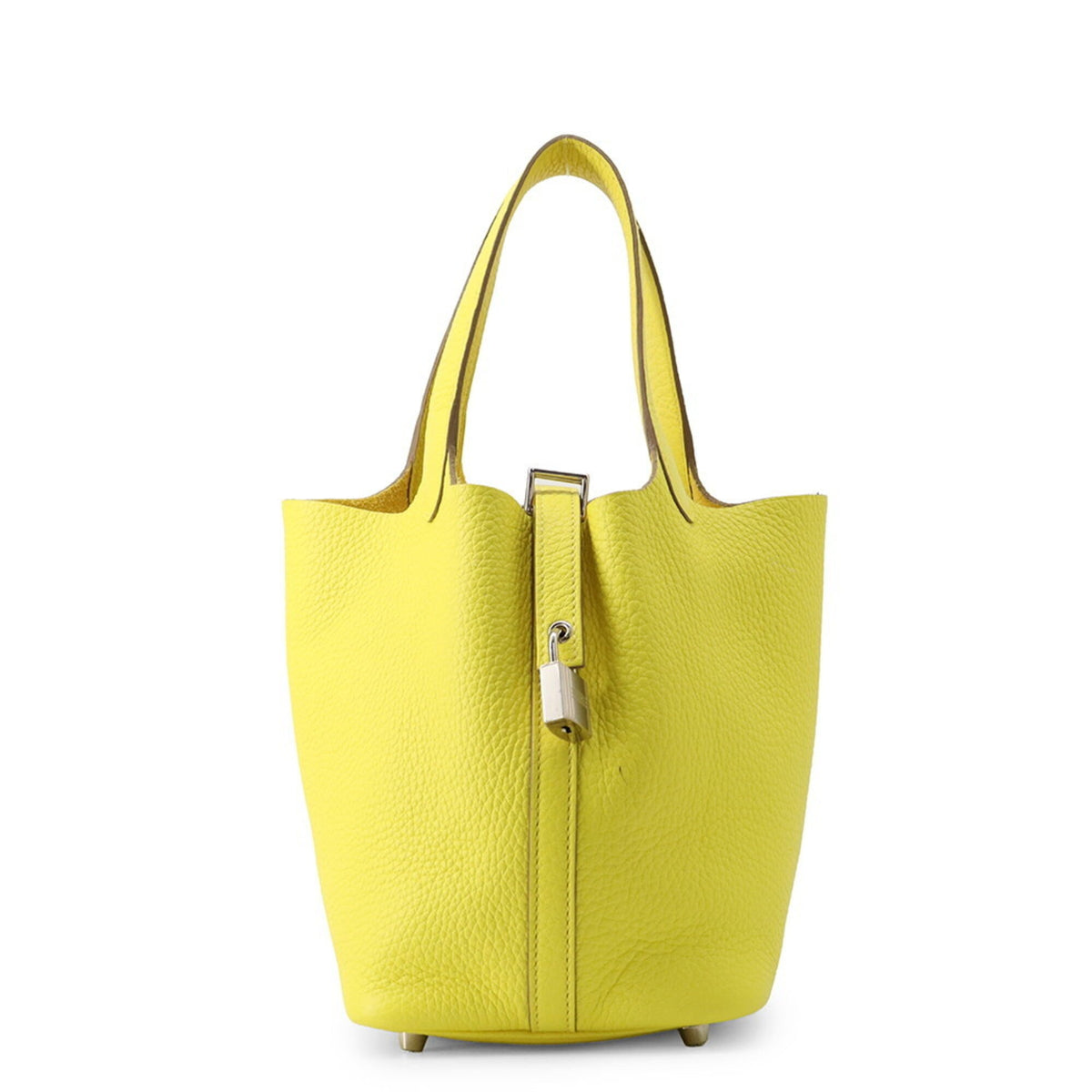 Hermes Lime Taurillon Clemence Leather Handbag Tote Bag (Pre-Owned)
