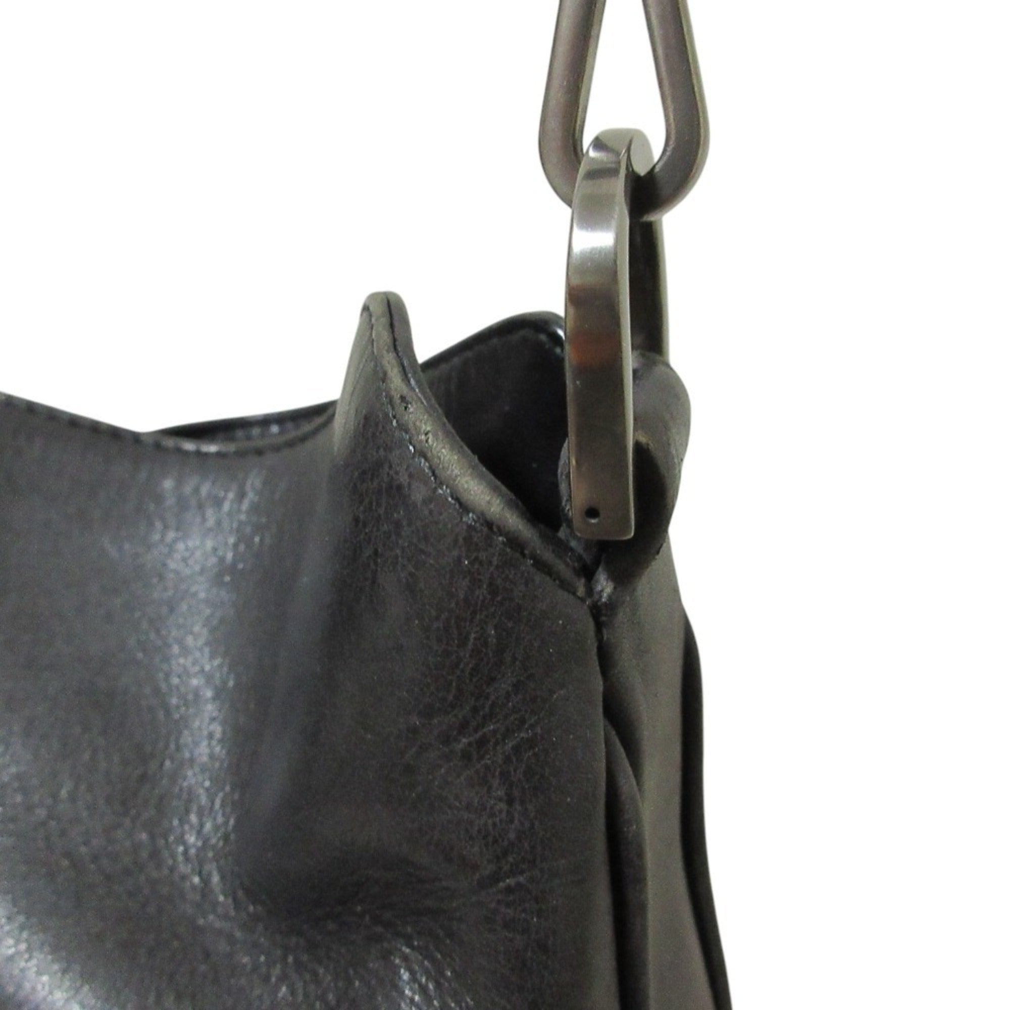 Gucci Black Leather Handbag Shoulder Bag (Pre-Owned)