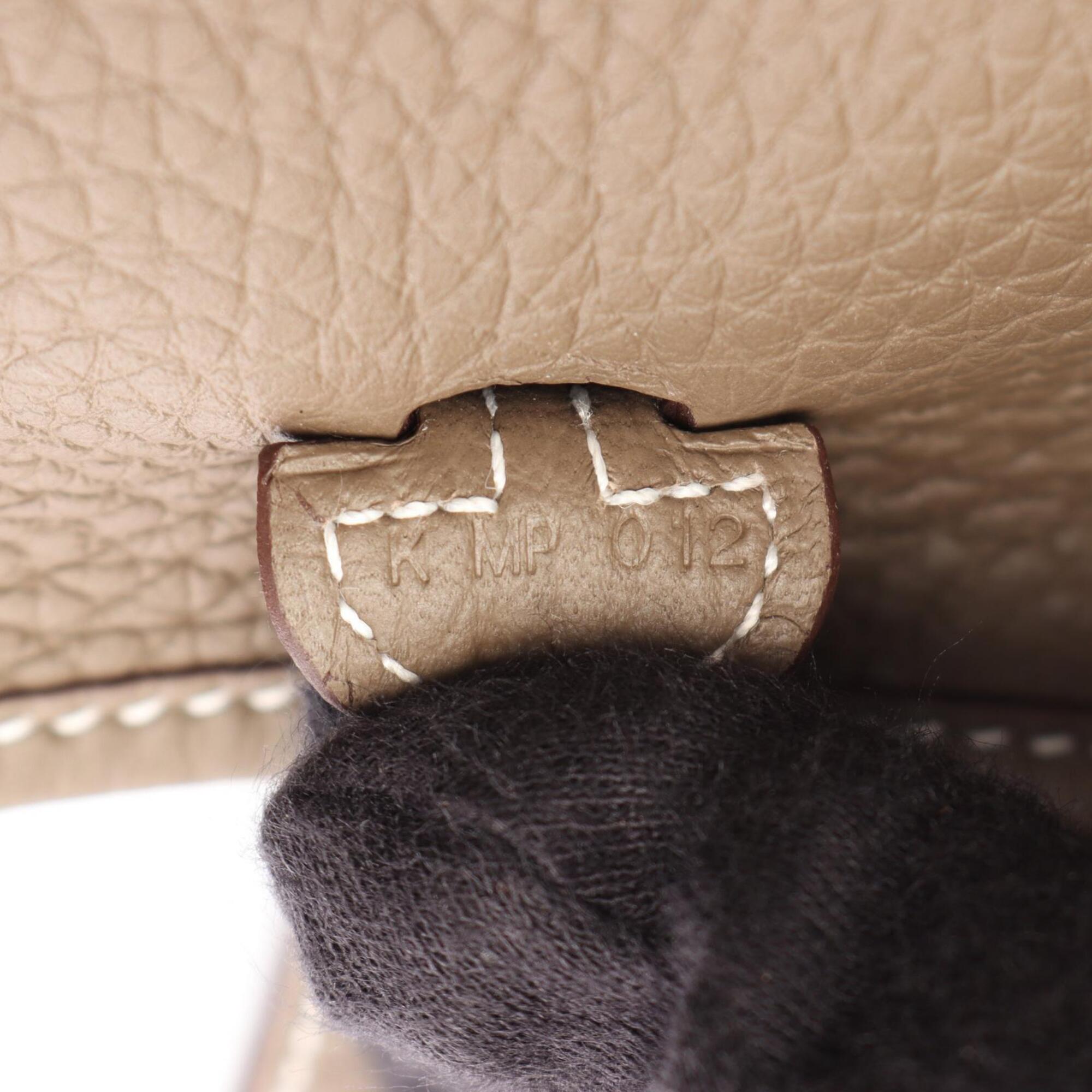 Hermes Etoupe Gray Gray Taurillon Clemence Leather Handbag Shoulder Bag (Pre-Owned)