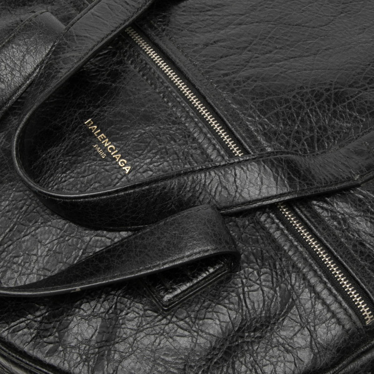 Balenciaga Black Leather Handbag Shoulder Bag (Pre-Owned)