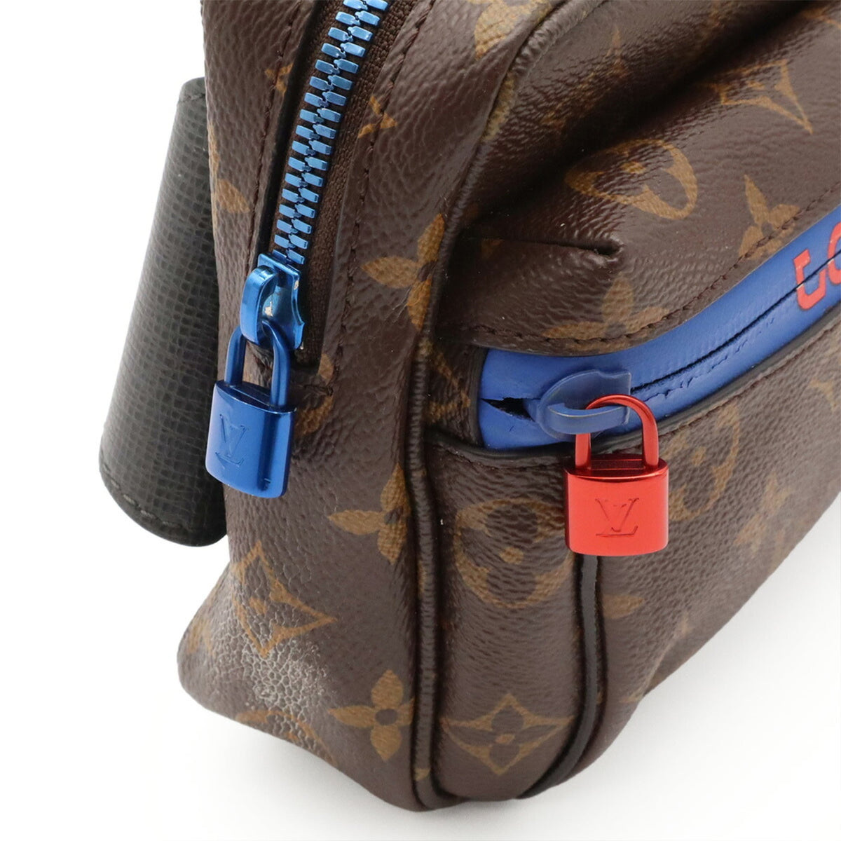 Louis Vuitton Blue Brown Monogram Shoulder Bag Sling Bag (Pre-Owned)