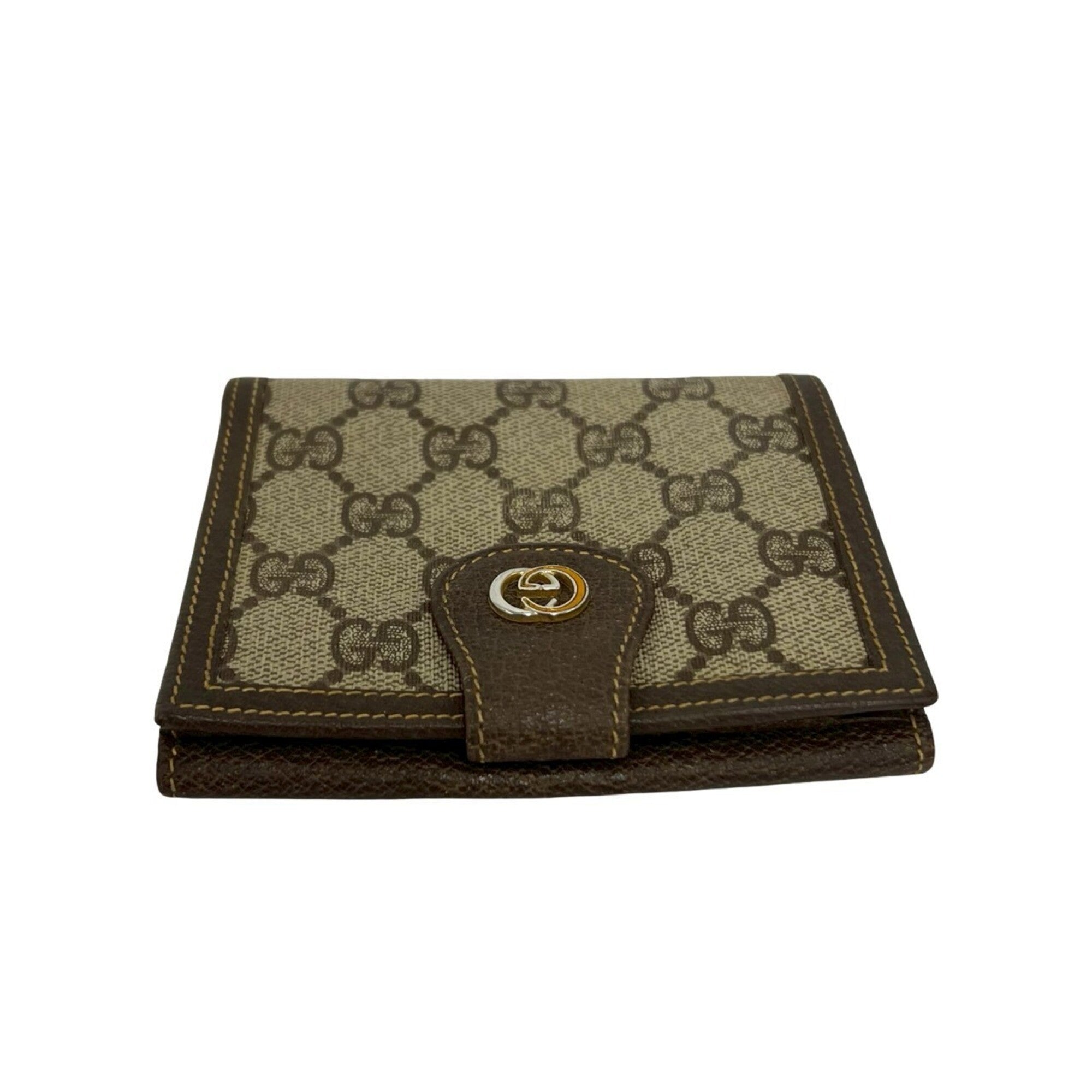Gucci Brown Canvas Leather Wallet (Bi-Fold) (Pre-Owned)
