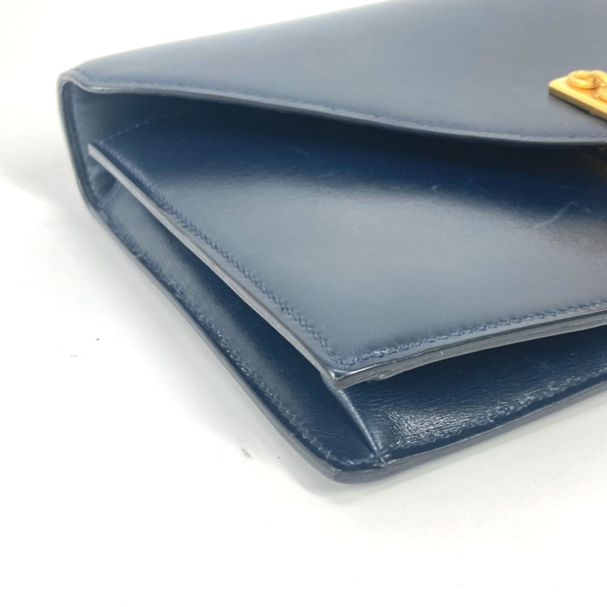 Hermes Navy Box Calf Leather Shoulder Bag (Pre-Owned)