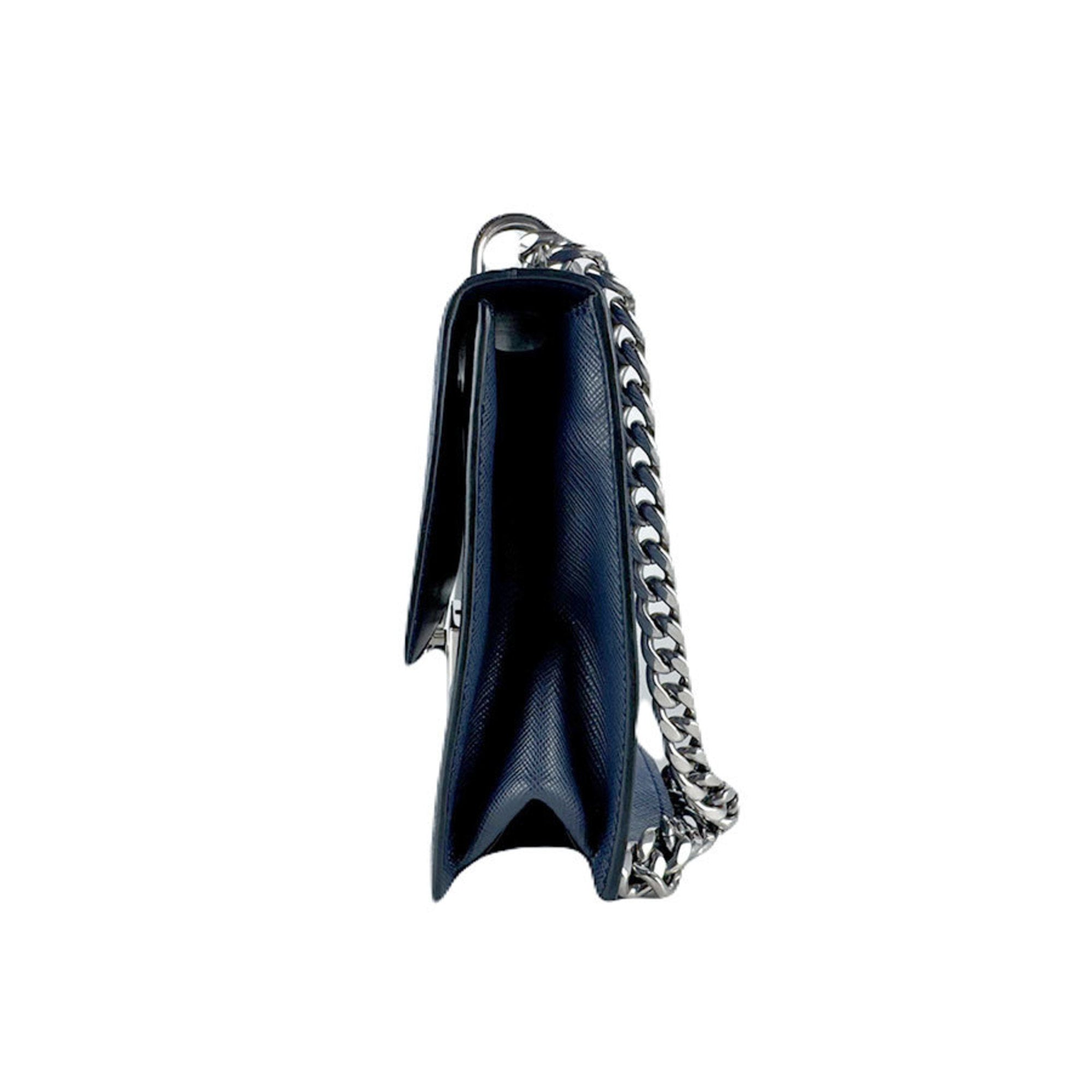 Prada Navy Leather Shoulder Bag (Pre-Owned)