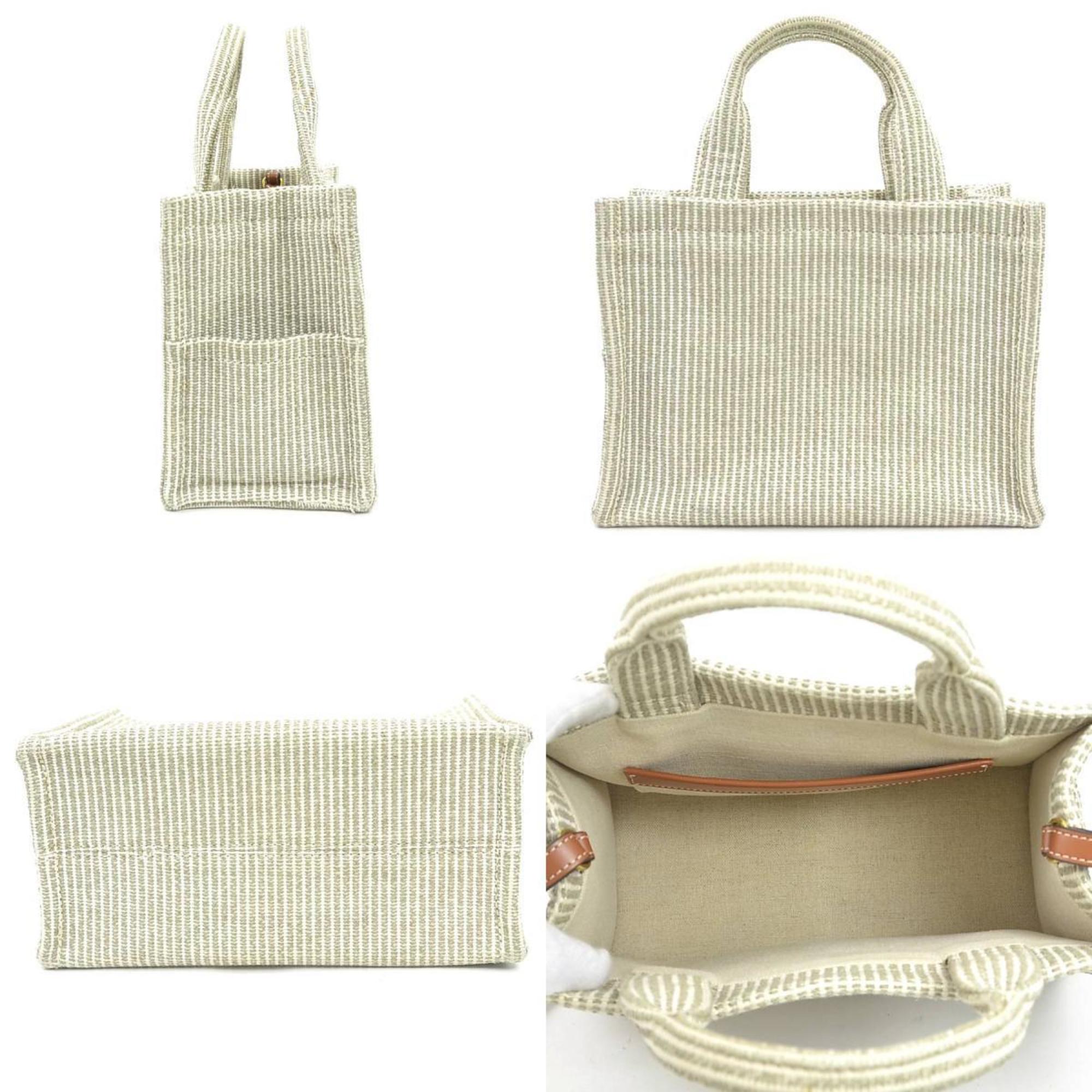 Celine Beige Brown Canvas Leather Handbag Shoulder Bag (Pre-Owned)