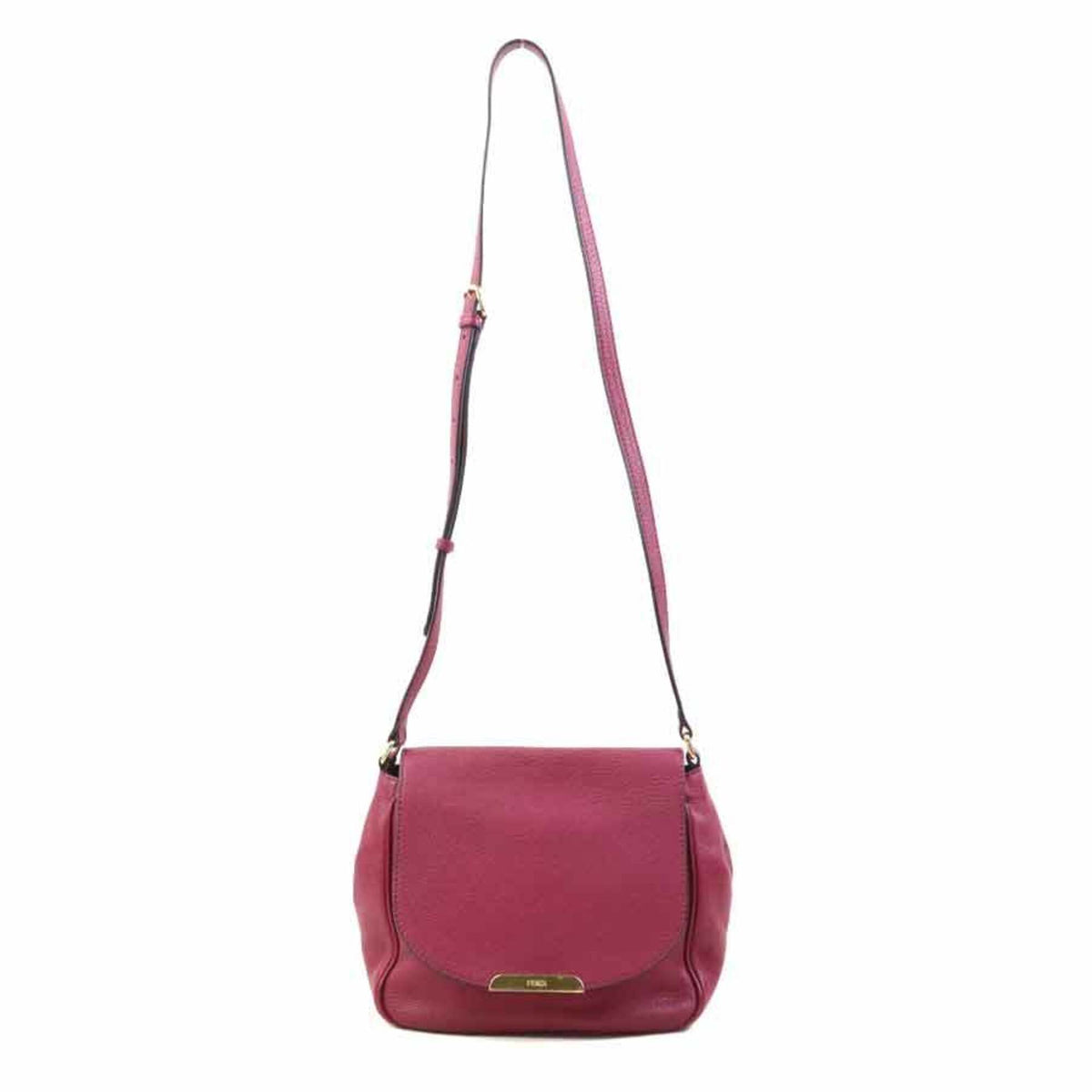 Fendi Bordeaux Leather Shoulder Bag (Pre-Owned)