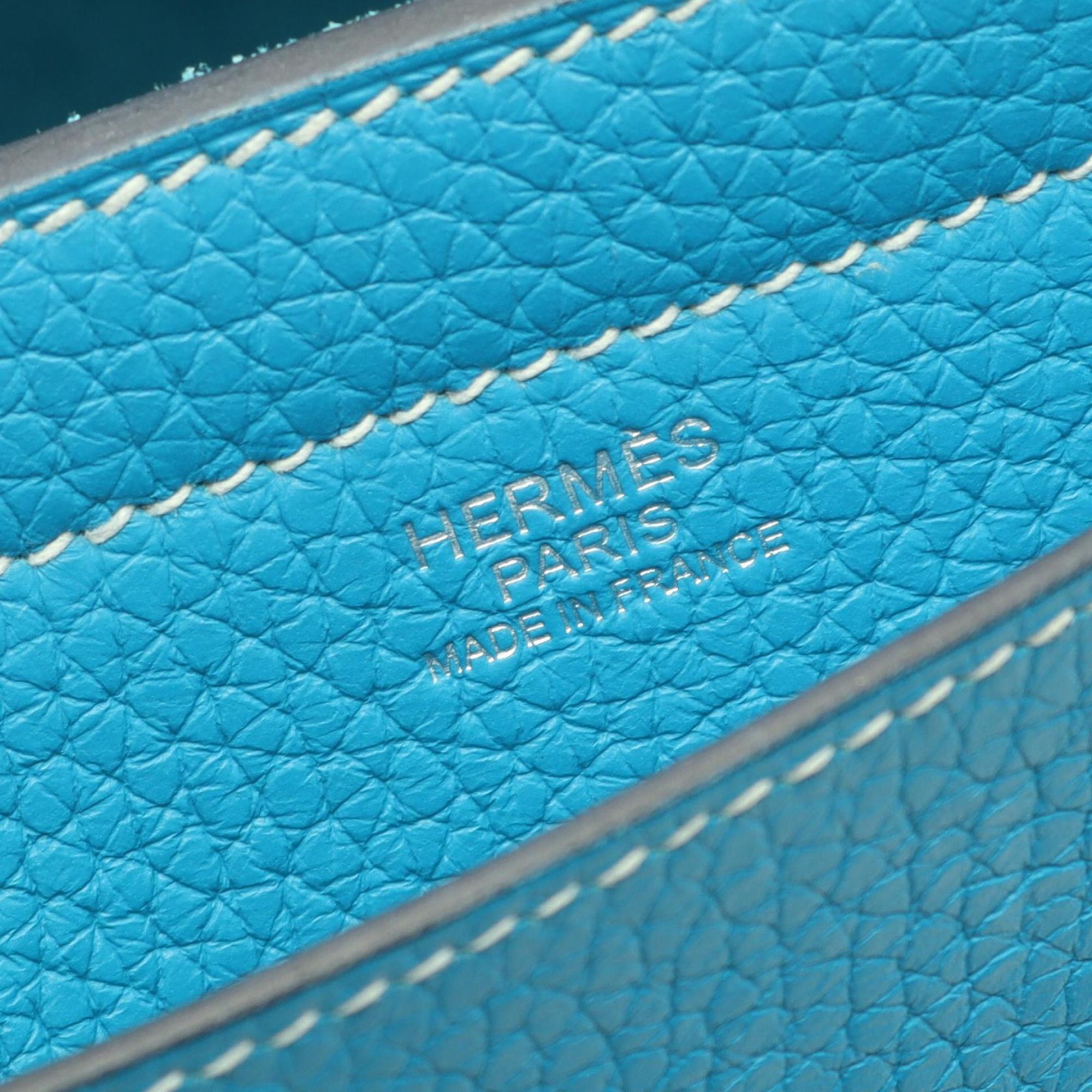 Hermes Blue Taurillon Clemence Leather Leather Tote Bag (Pre-Owned)