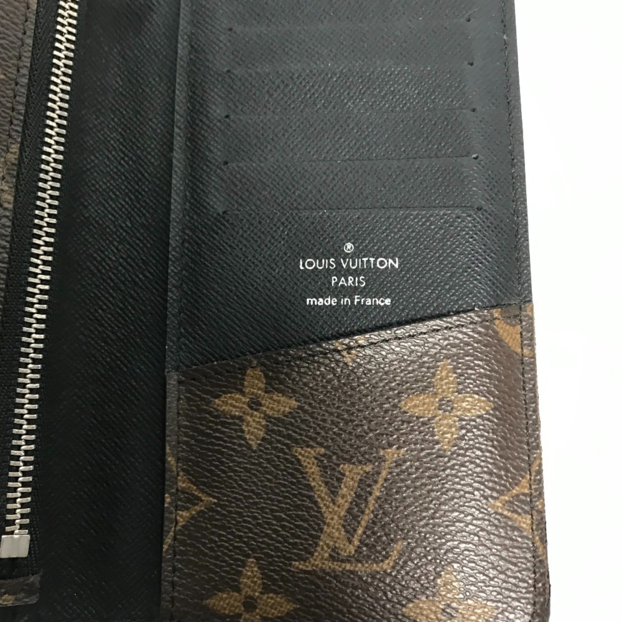 Louis Vuitton Monogram Macassar Black Brown Monogram Monogram Long Wallet (Bi-Fold) (Pre-Owned)