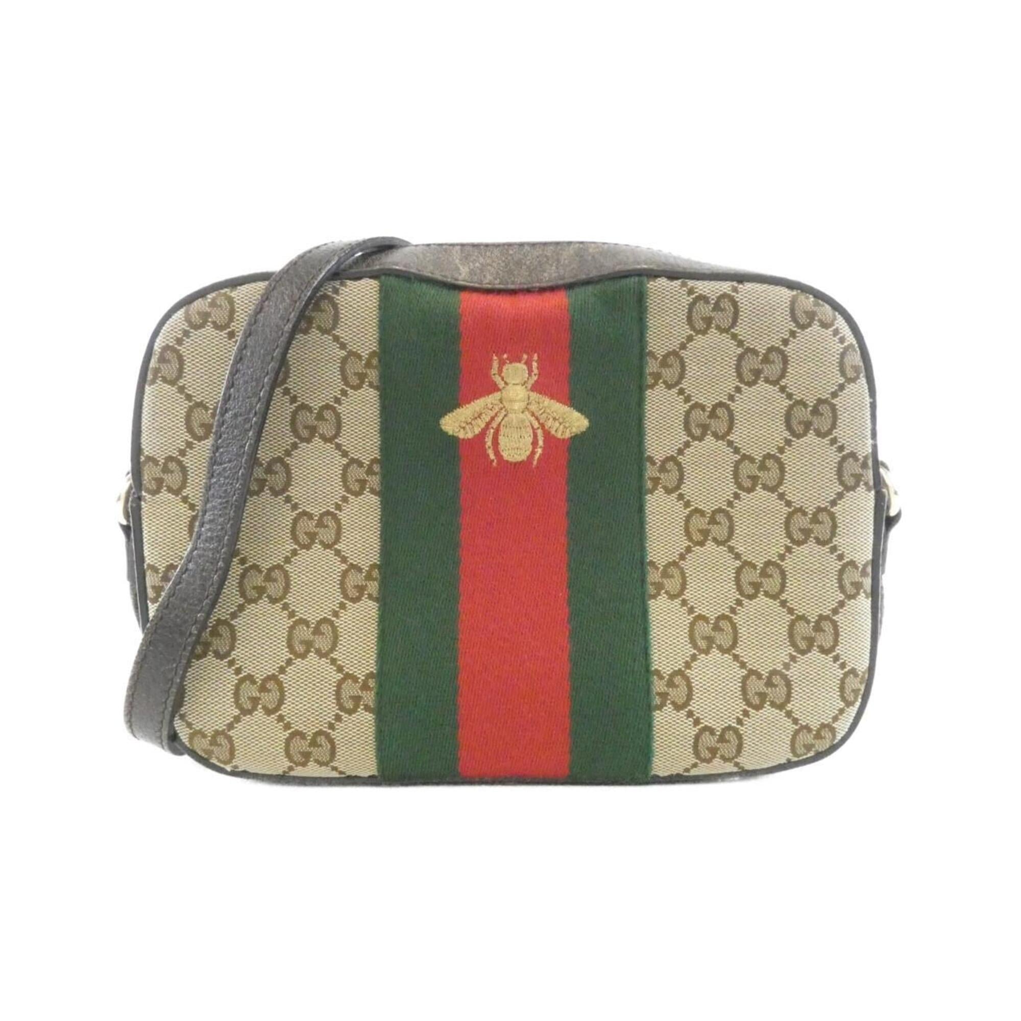 Gucci Beige Brown Gg Canvas Shoulder Bag (Pre-Owned)