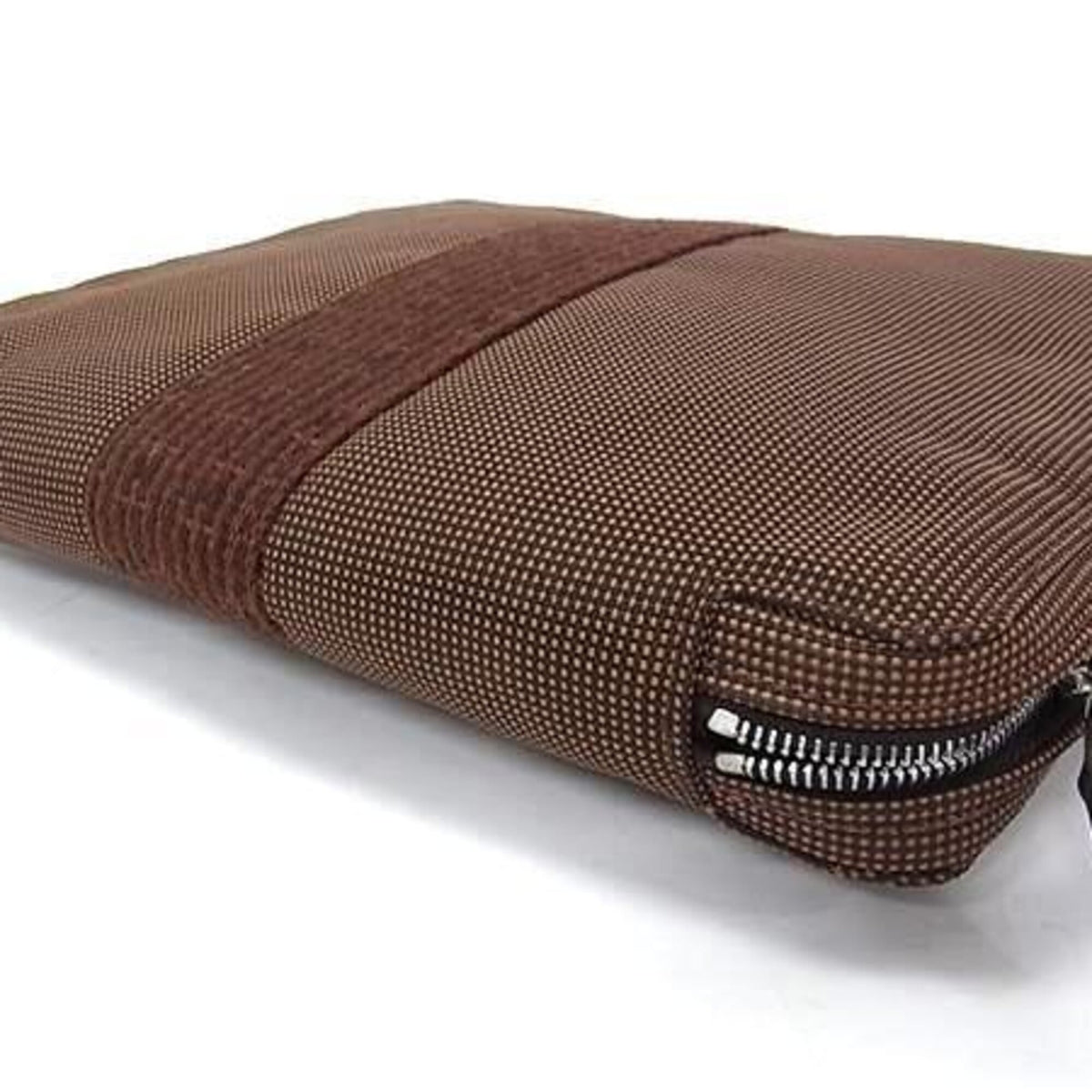 Hermes Brown Canvas Clutch Bag Pouch (Pre-Owned)