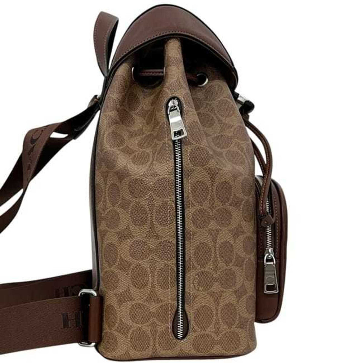 Coach Beige Brown Pvc Leather Backpack (Pre-Owned)