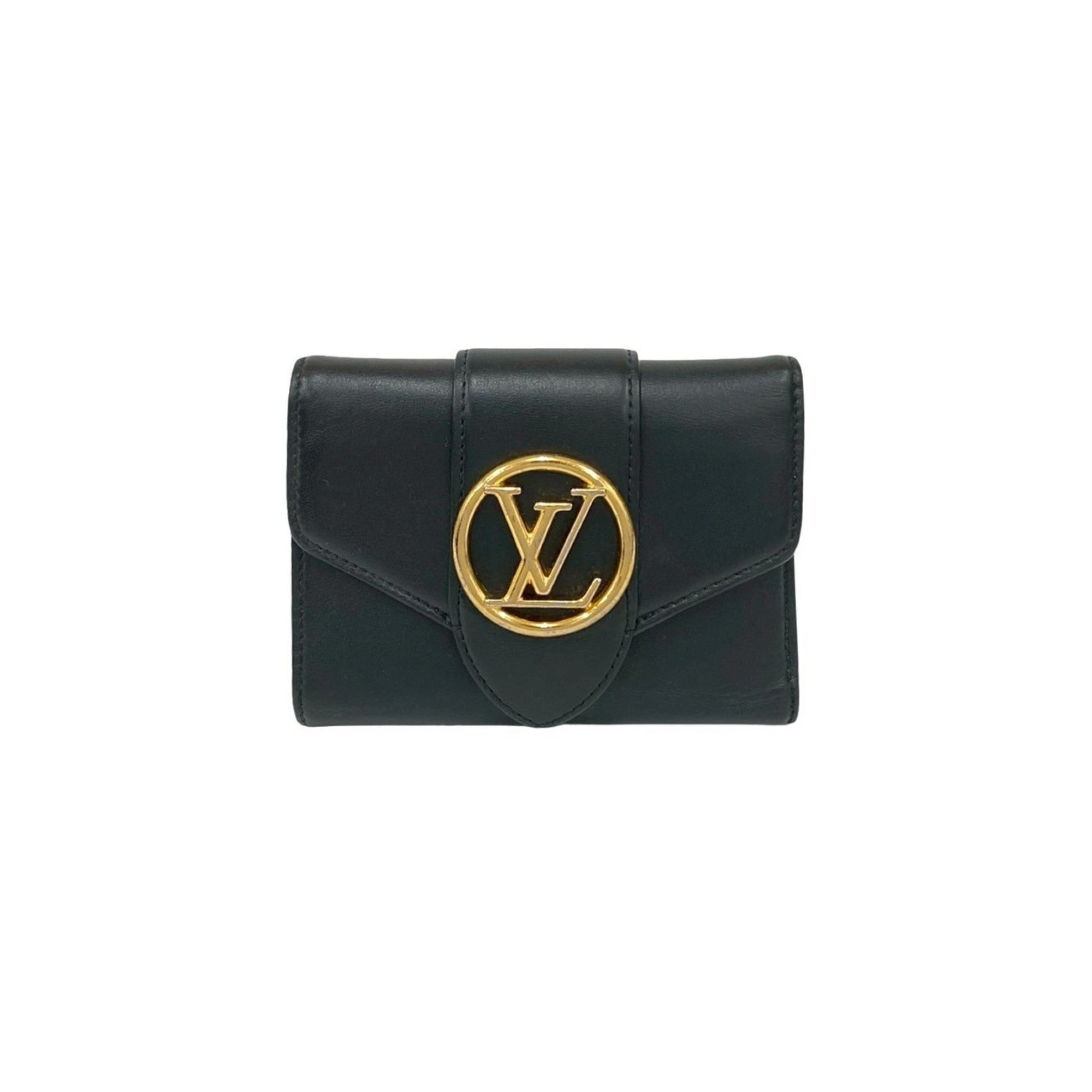 Louis Vuitton Black Pink Leather Wallet (Tri-Fold) (Pre-Owned)
