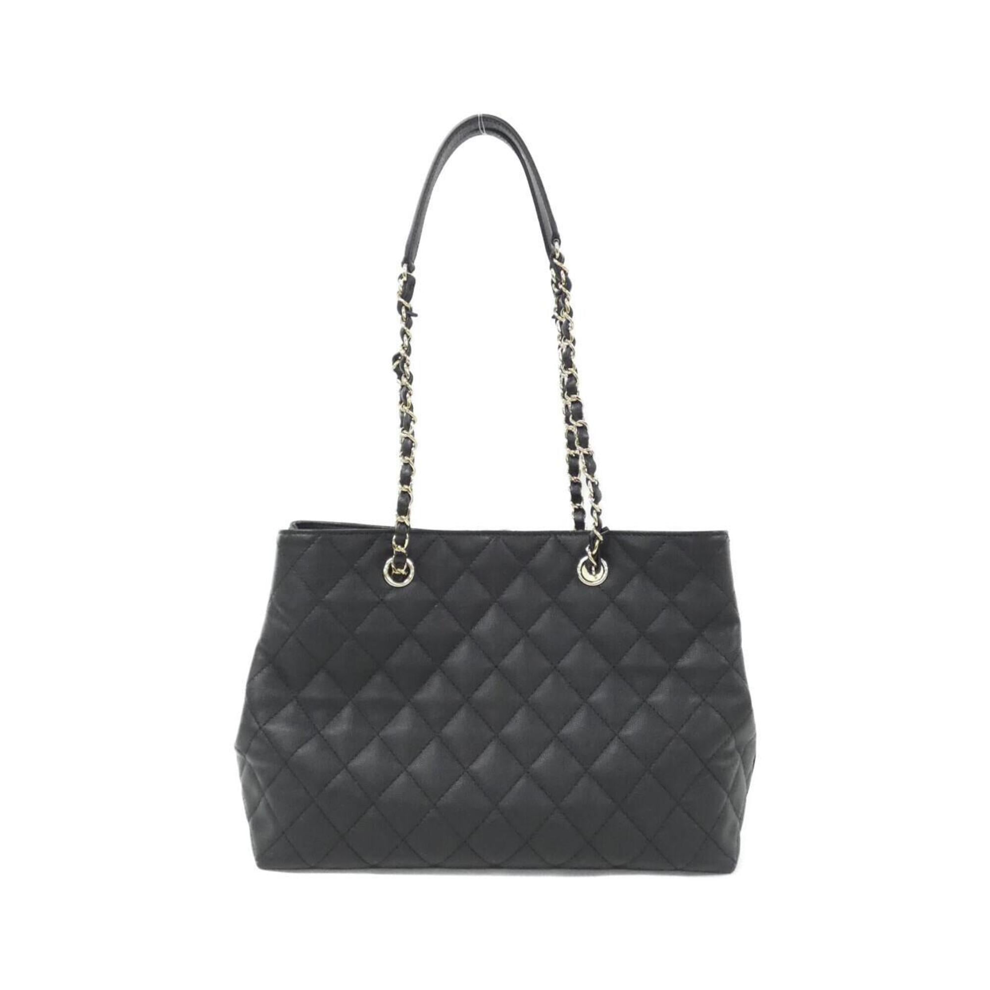 Chanel Black Grained Calfskin Handbag (Pre-Owned)