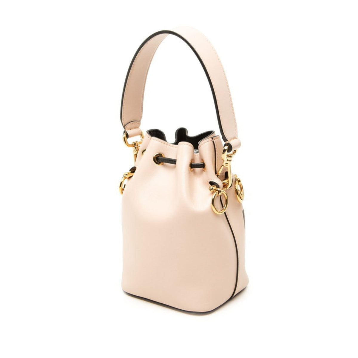 Fendi Black Pink Leather Handbag Shoulder Bag (Pre-Owned)