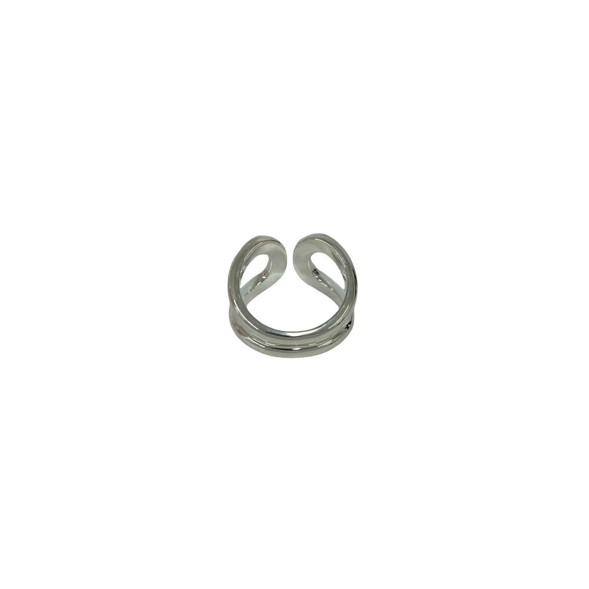 Hermes Silver Silver 925 Band Ring (Pre-Owned)