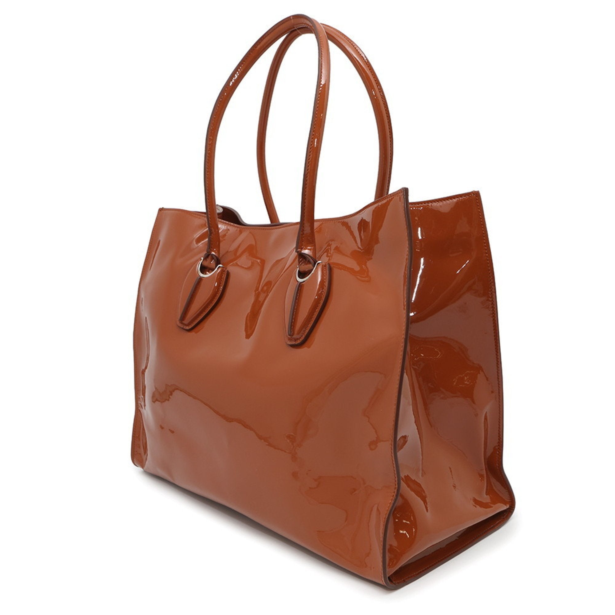 Tod's Brown Patent Leather Tote Bag (Pre-Owned)