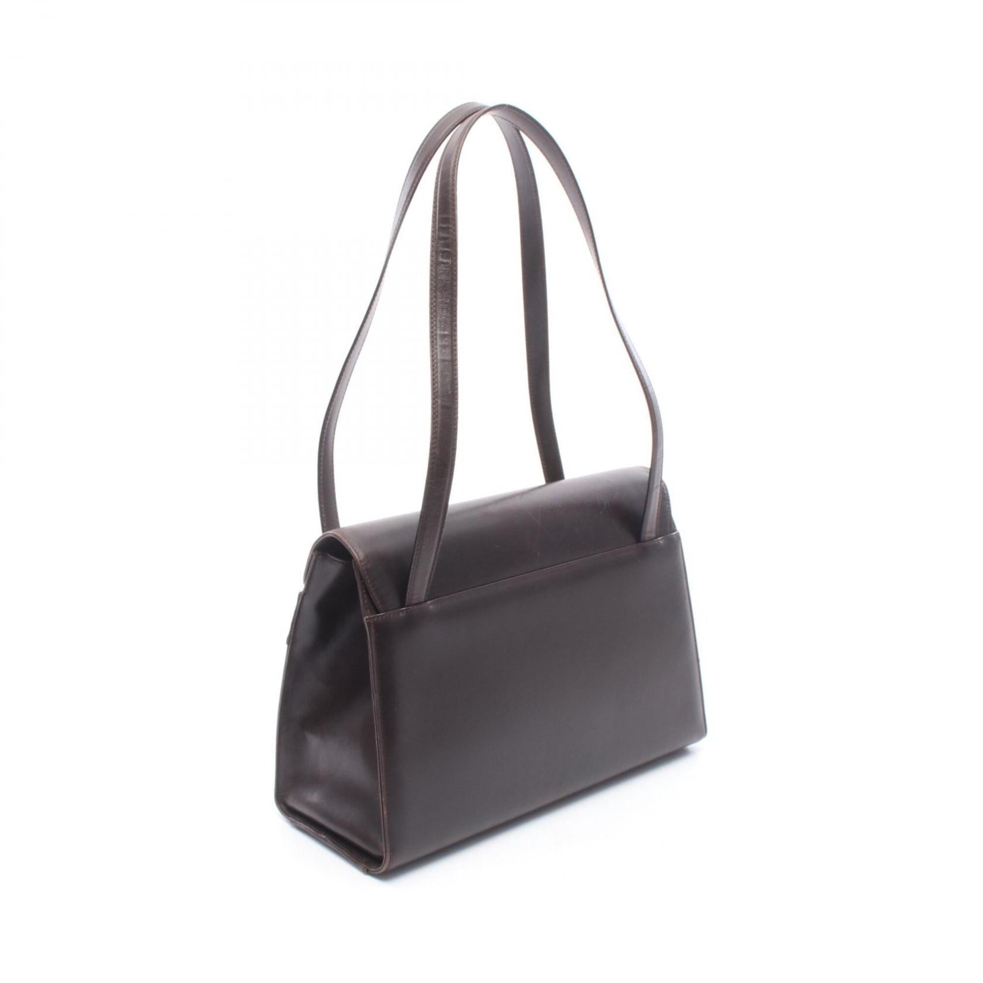 Salvatore Ferragamo Brown Leather Handbag Shoulder Bag (Pre-Owned)