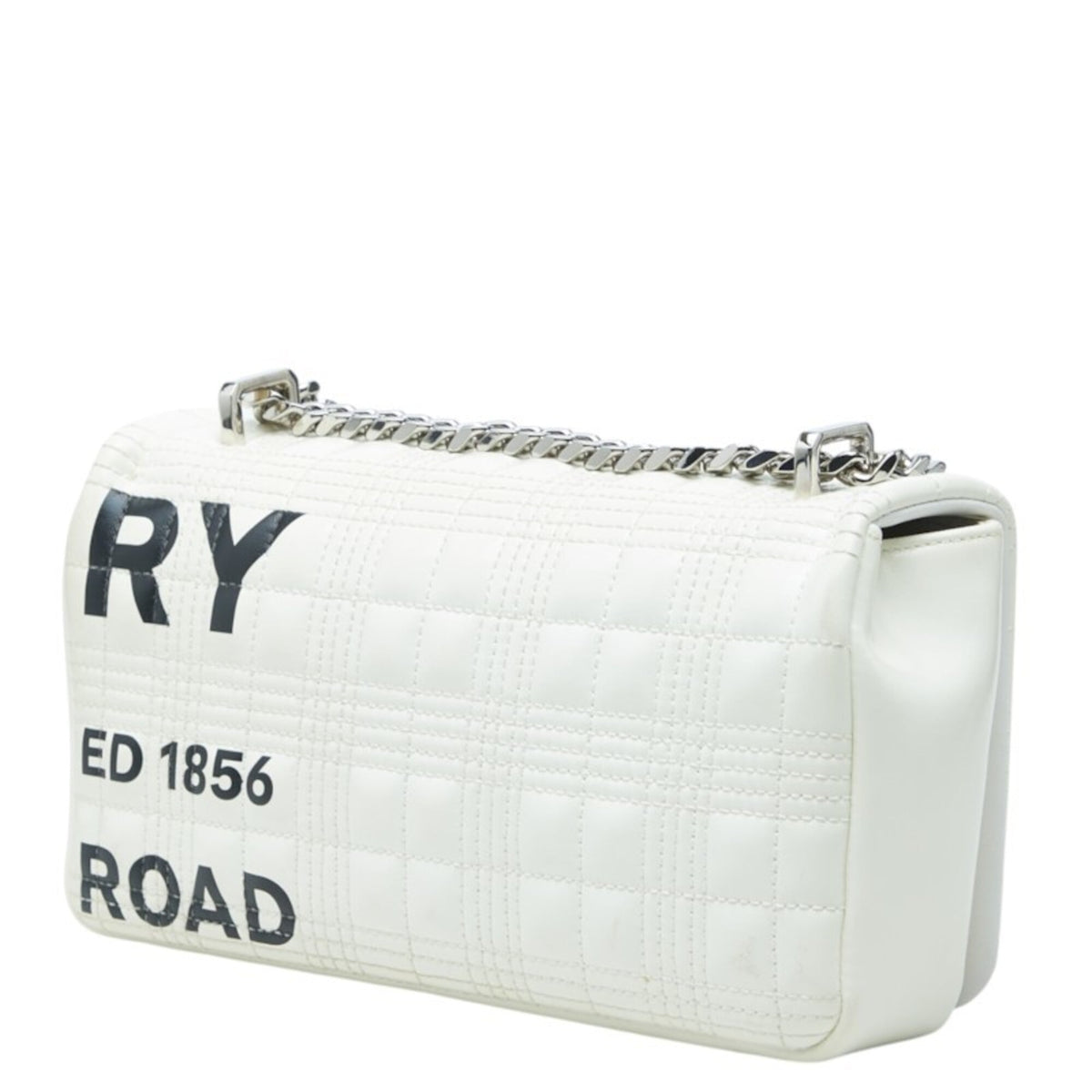 Burberry Black White Leather Shoulder Bag (Pre-Owned)