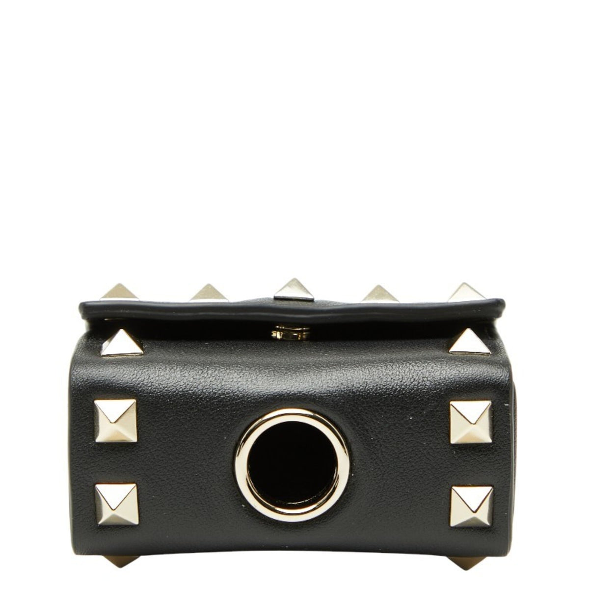 Valentino Black Leather Handbag Pouch (Pre-Owned)